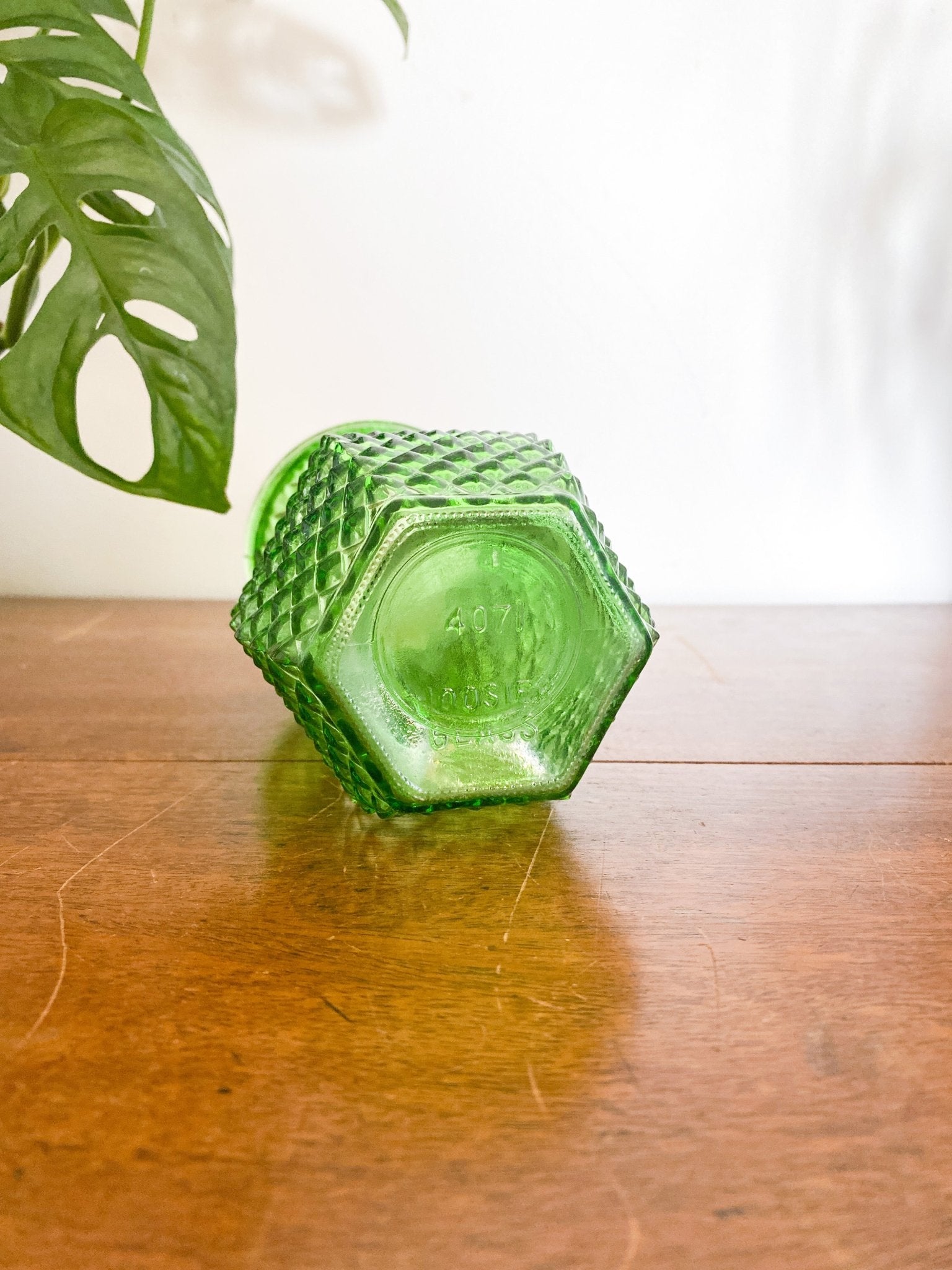 Hoosier Green Glass Diamond Vase - Perth Market