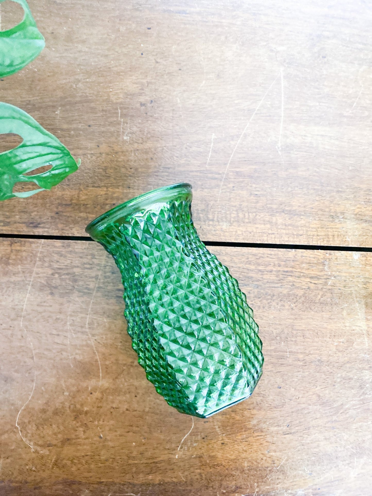 Hoosier Green Glass Diamond Vase - Perth Market