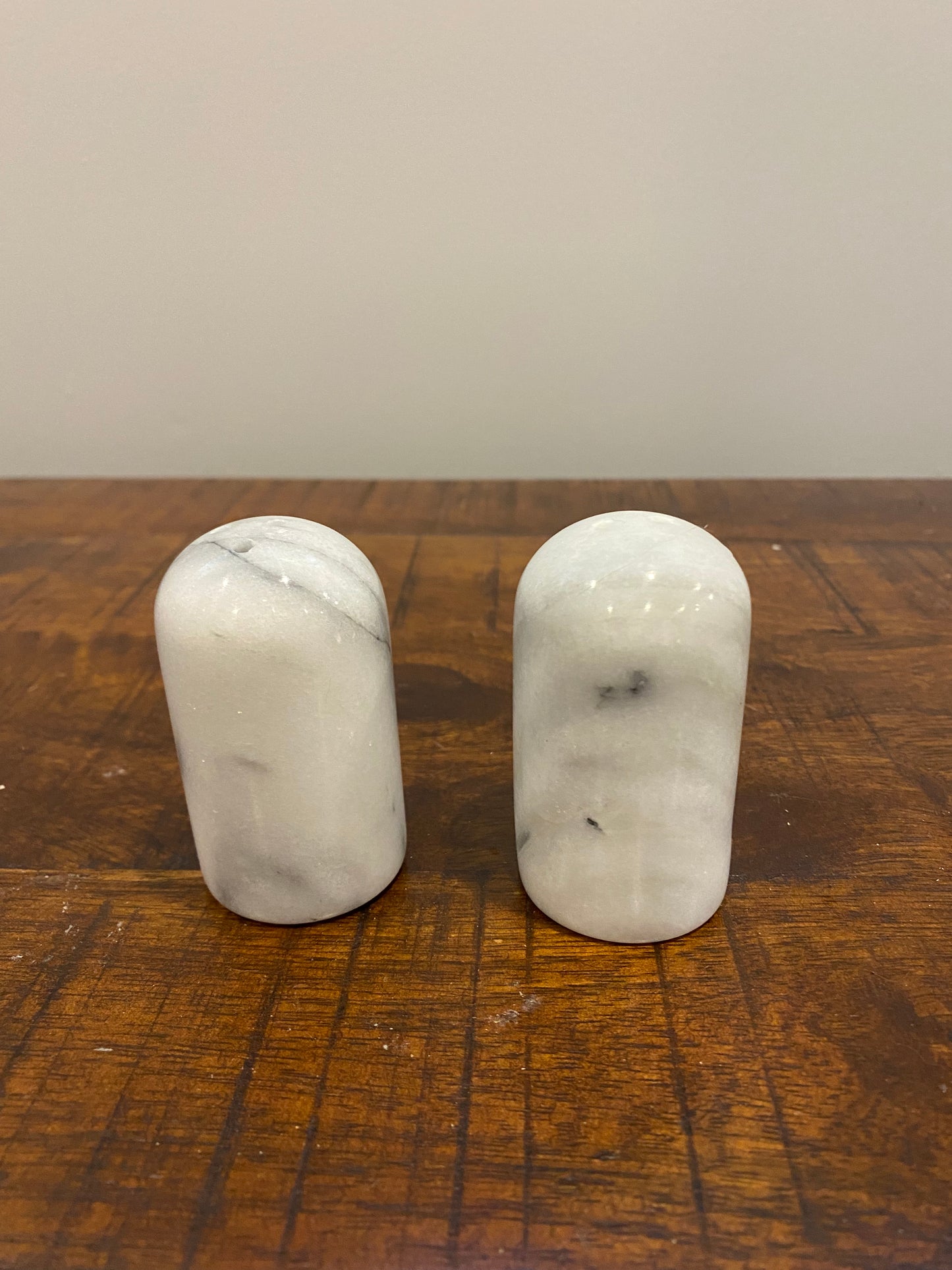 Vintage Marble Salt and Pepper Shakers