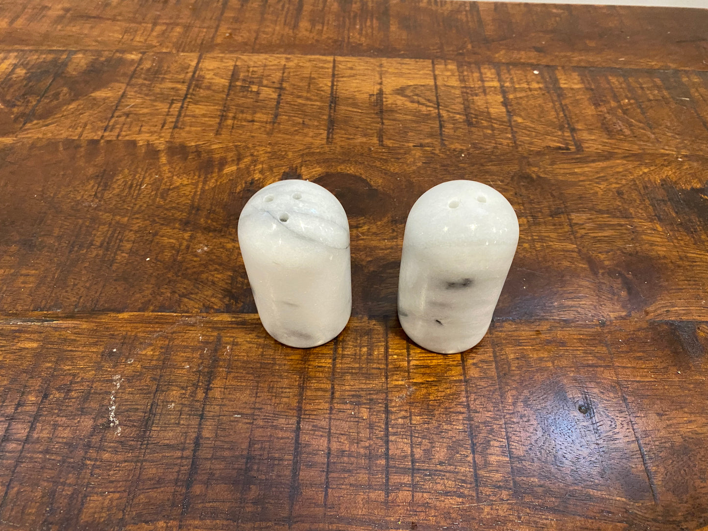 Vintage Marble Salt and Pepper Shakers