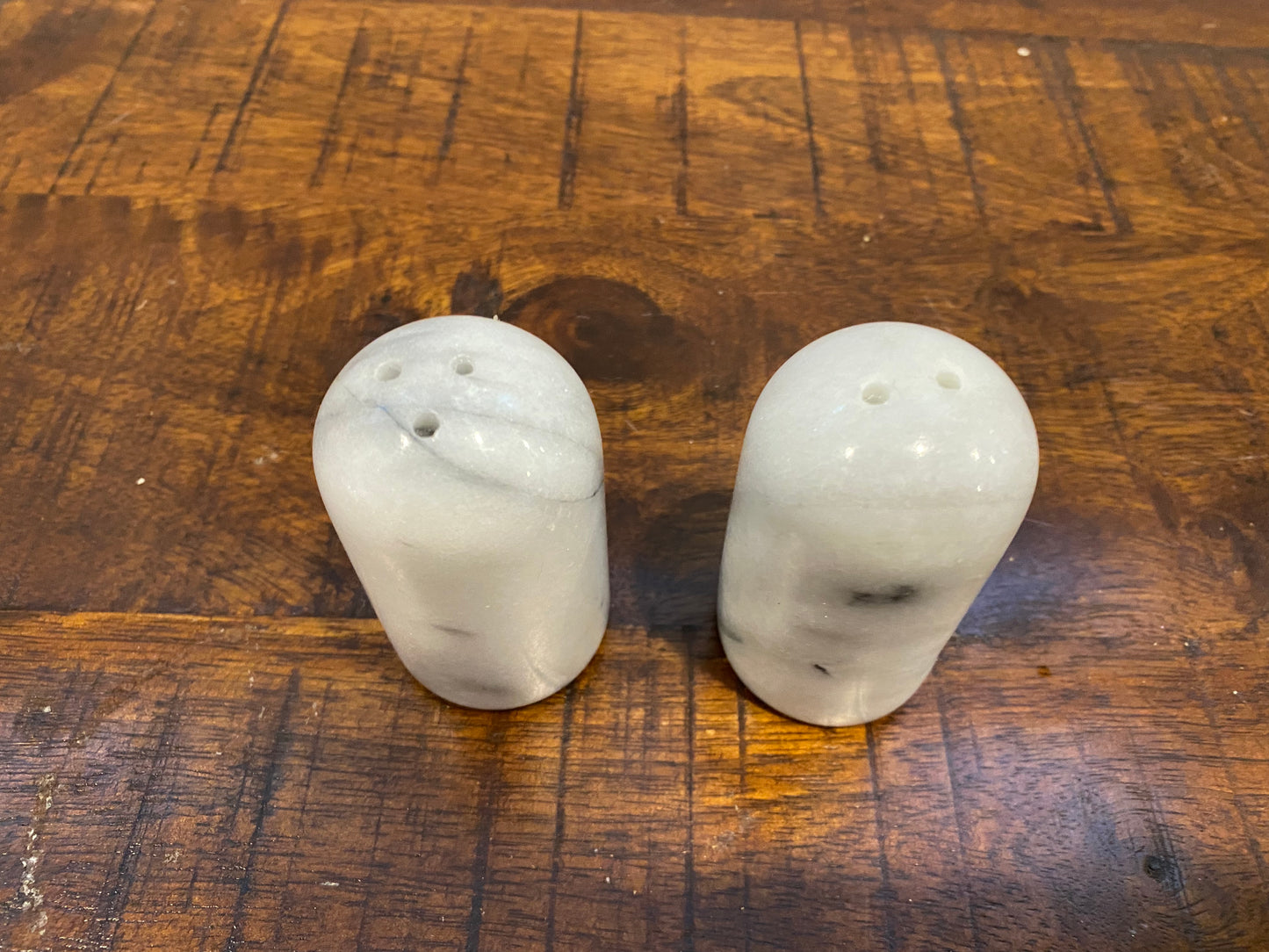 Vintage Marble Salt and Pepper Shakers