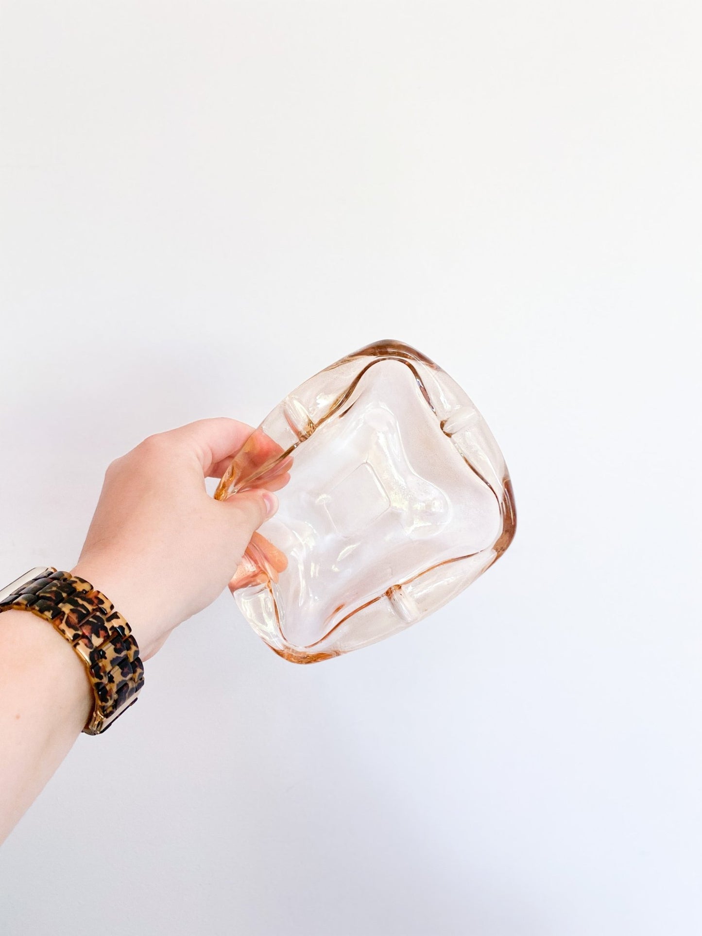 Iridiscent Pink Murano Style Glass Ashtray - Perth Market