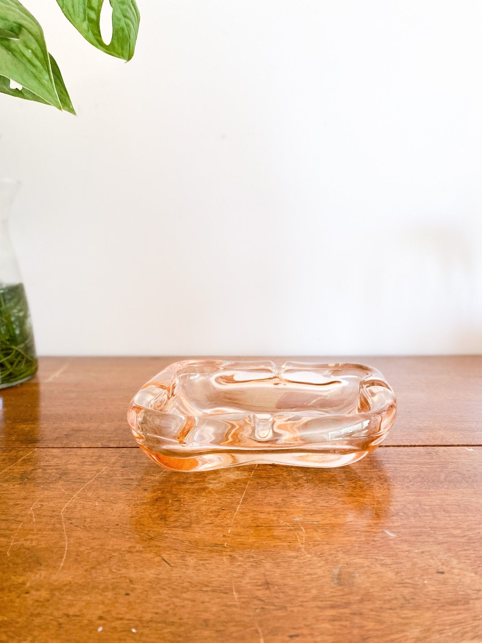 Iridiscent Pink Murano Style Glass Ashtray - Perth Market