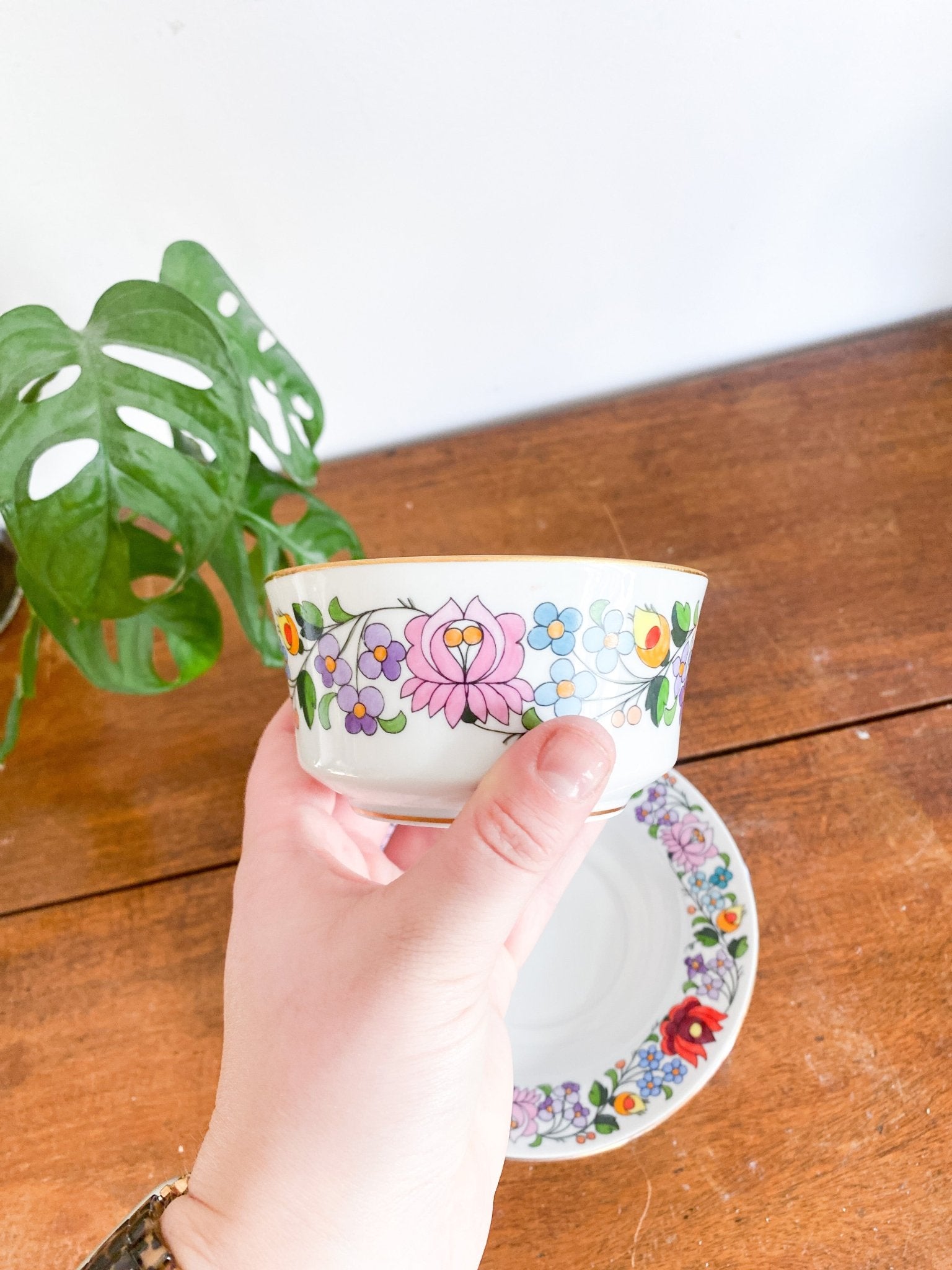 Kalosca Handpainted Hungarian Teacup & Saucer - Perth Market