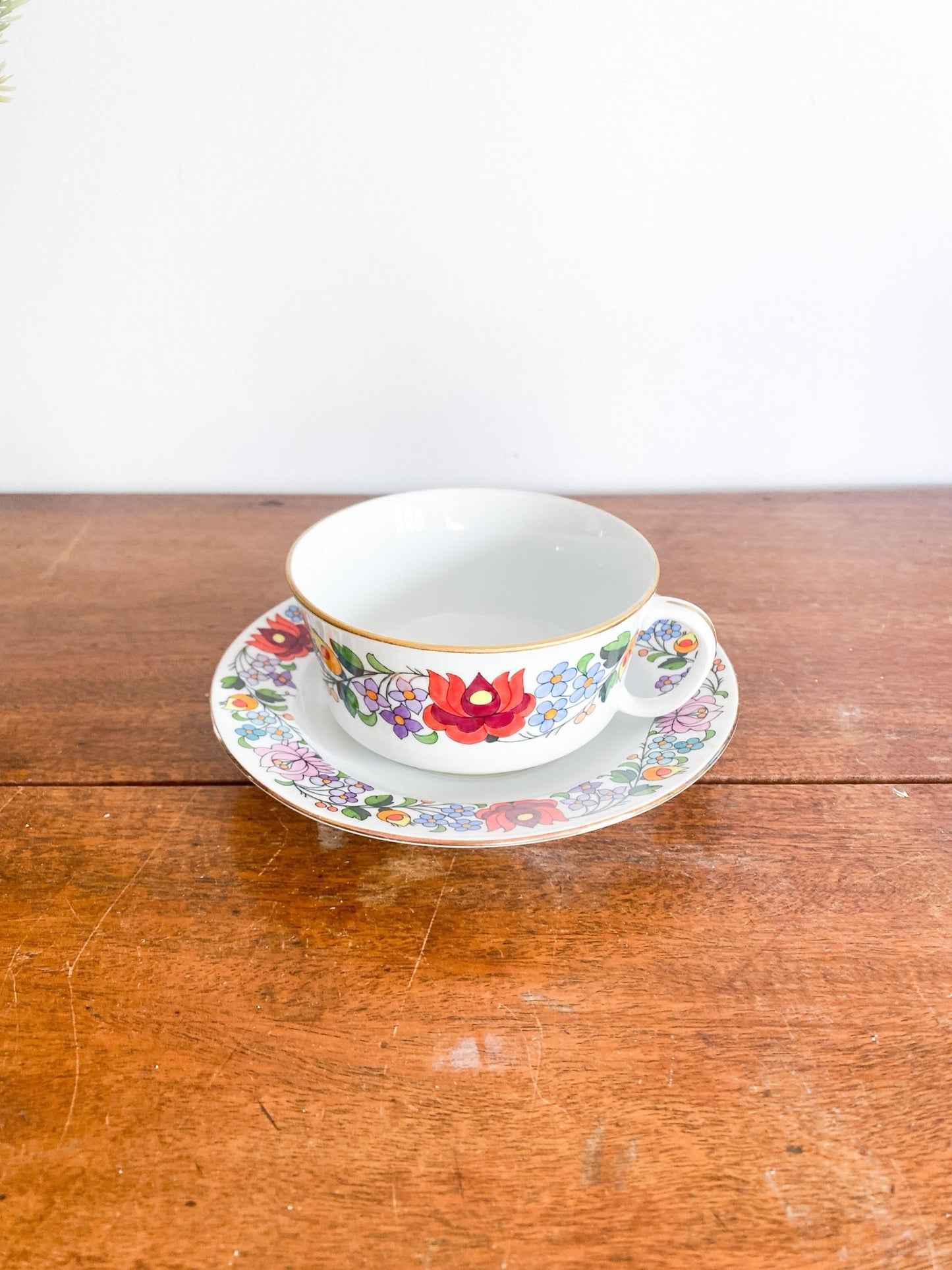 Kalosca Handpainted Hungarian Teacup & Saucer - Perth Market