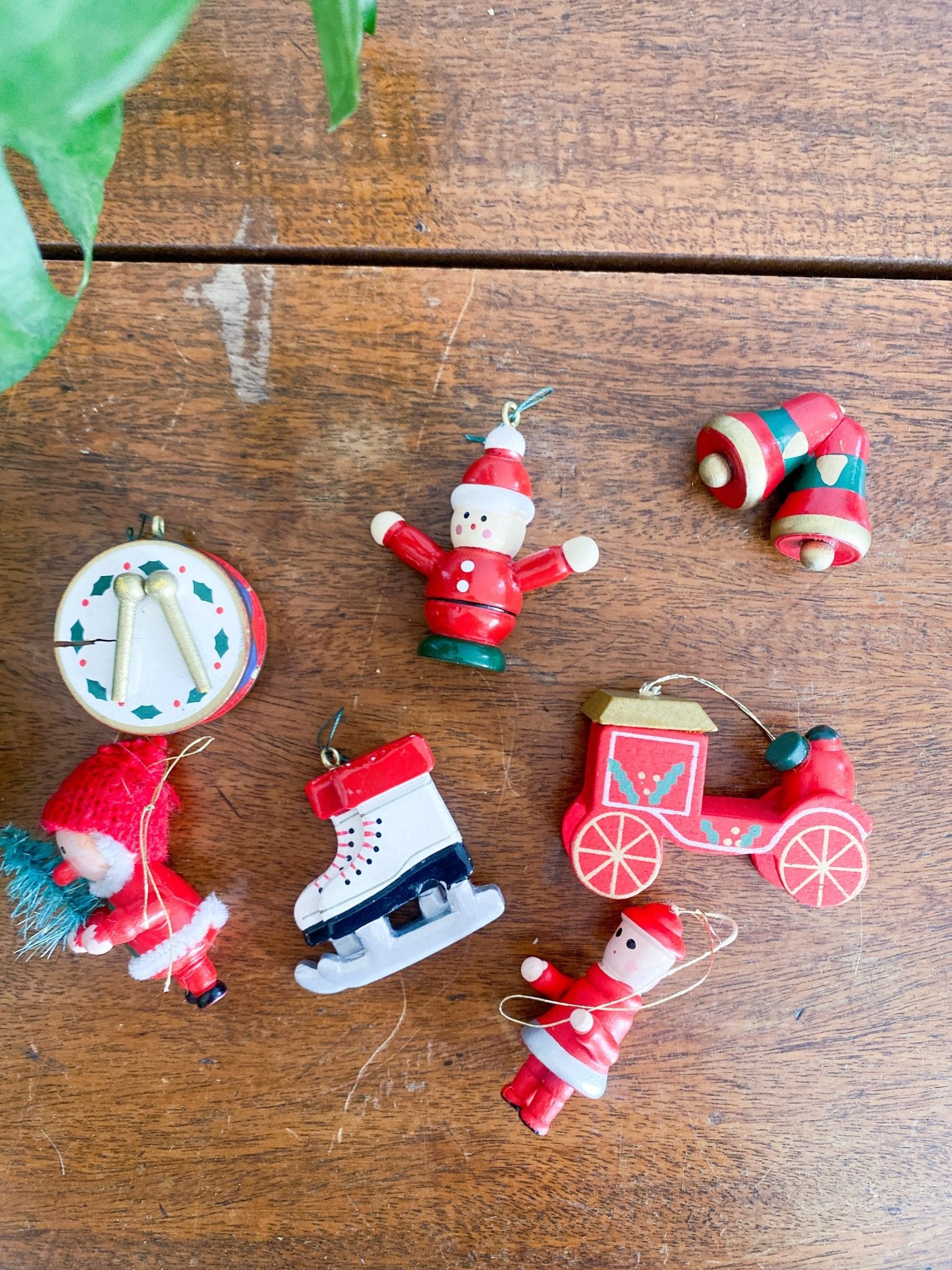 Lot of Vintage Handpainted Wooden Ornaments - Activities + People - Perth Market