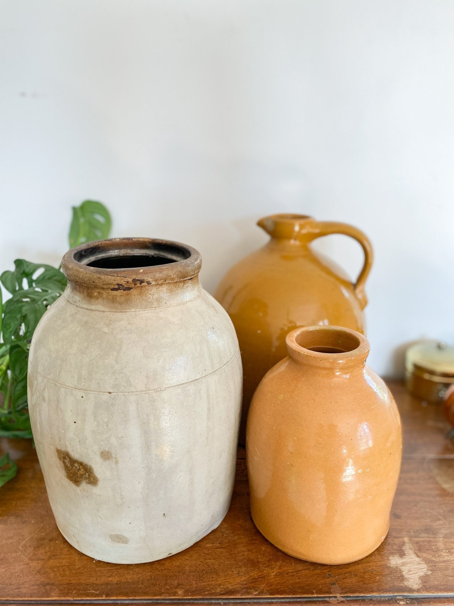 Medium Vintage Stone Mustard Crock - Perth Market