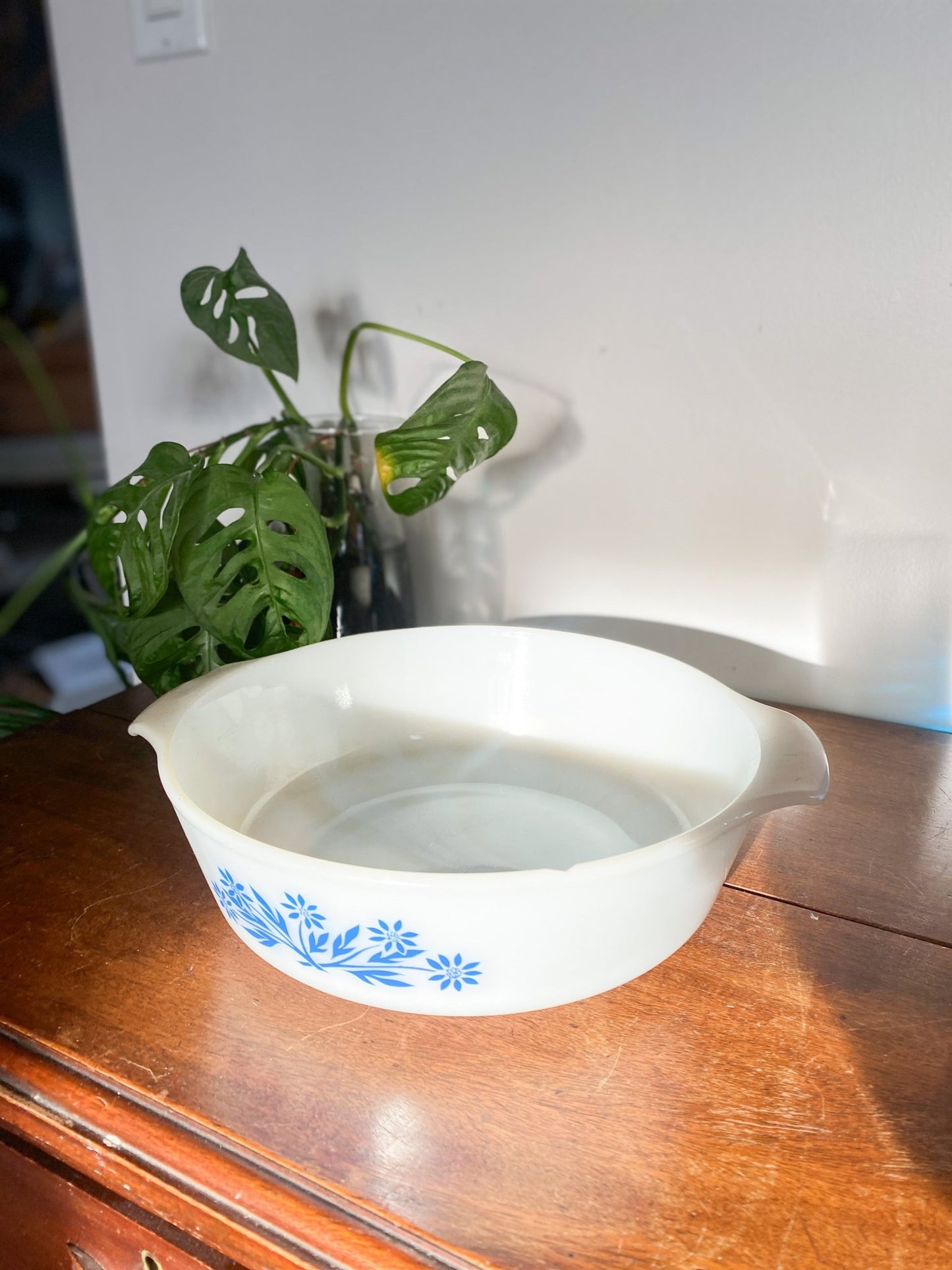 Milk Glass Bowl - Blue Cornflowers - Perth Market