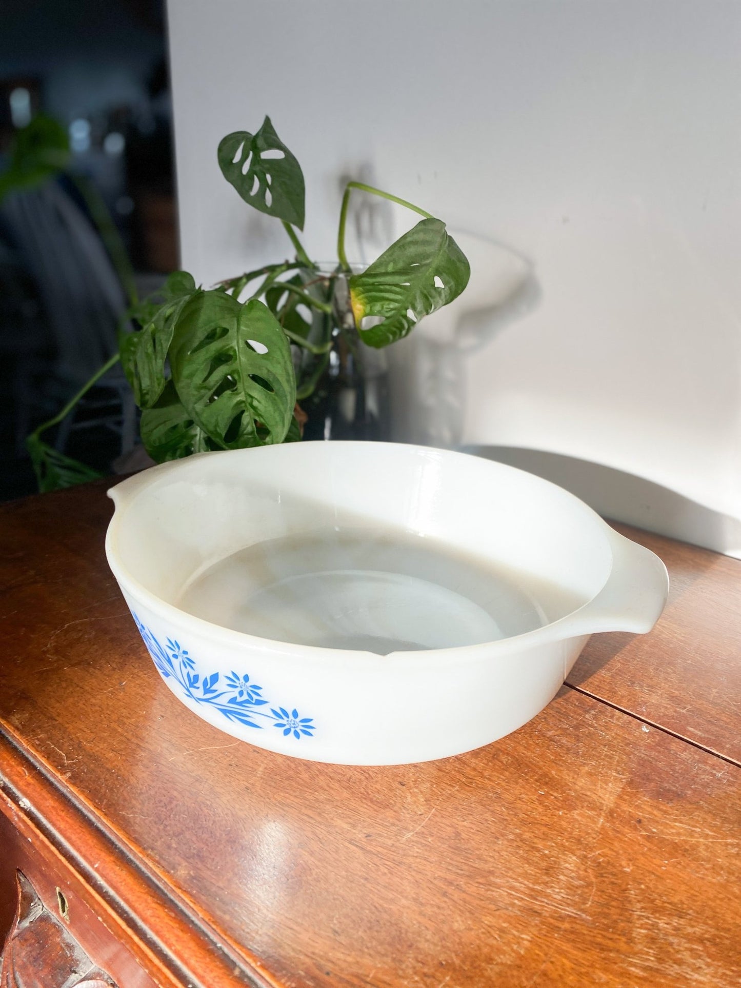 Milk Glass Bowl - Blue Cornflowers - Perth Market