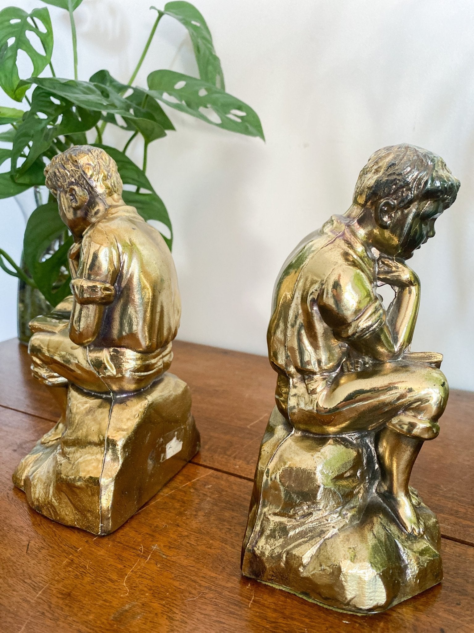 Pair of Faux Brass Bookends - Perth Market