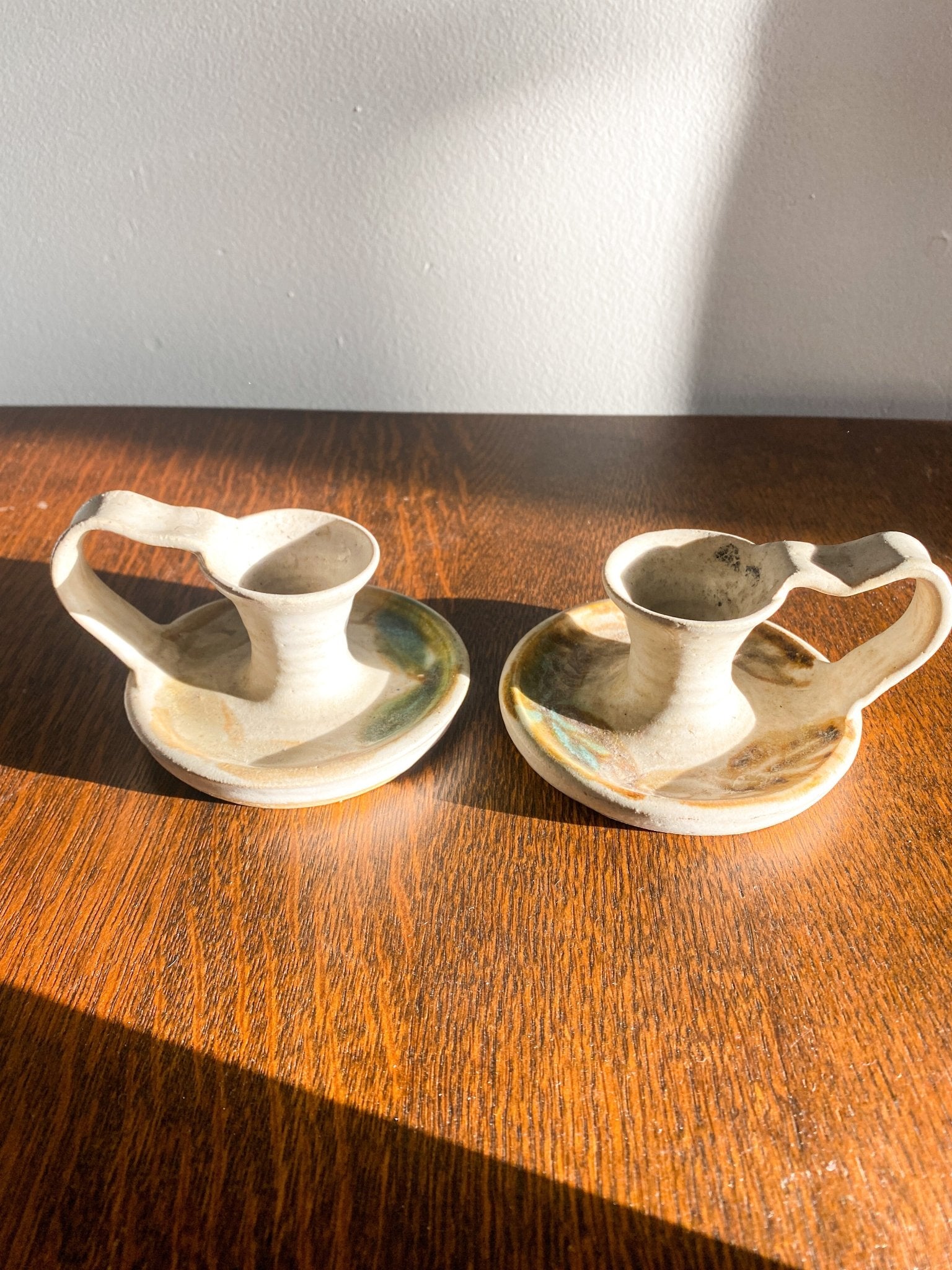 Pair of Pottery Candle Holders - Perth Market