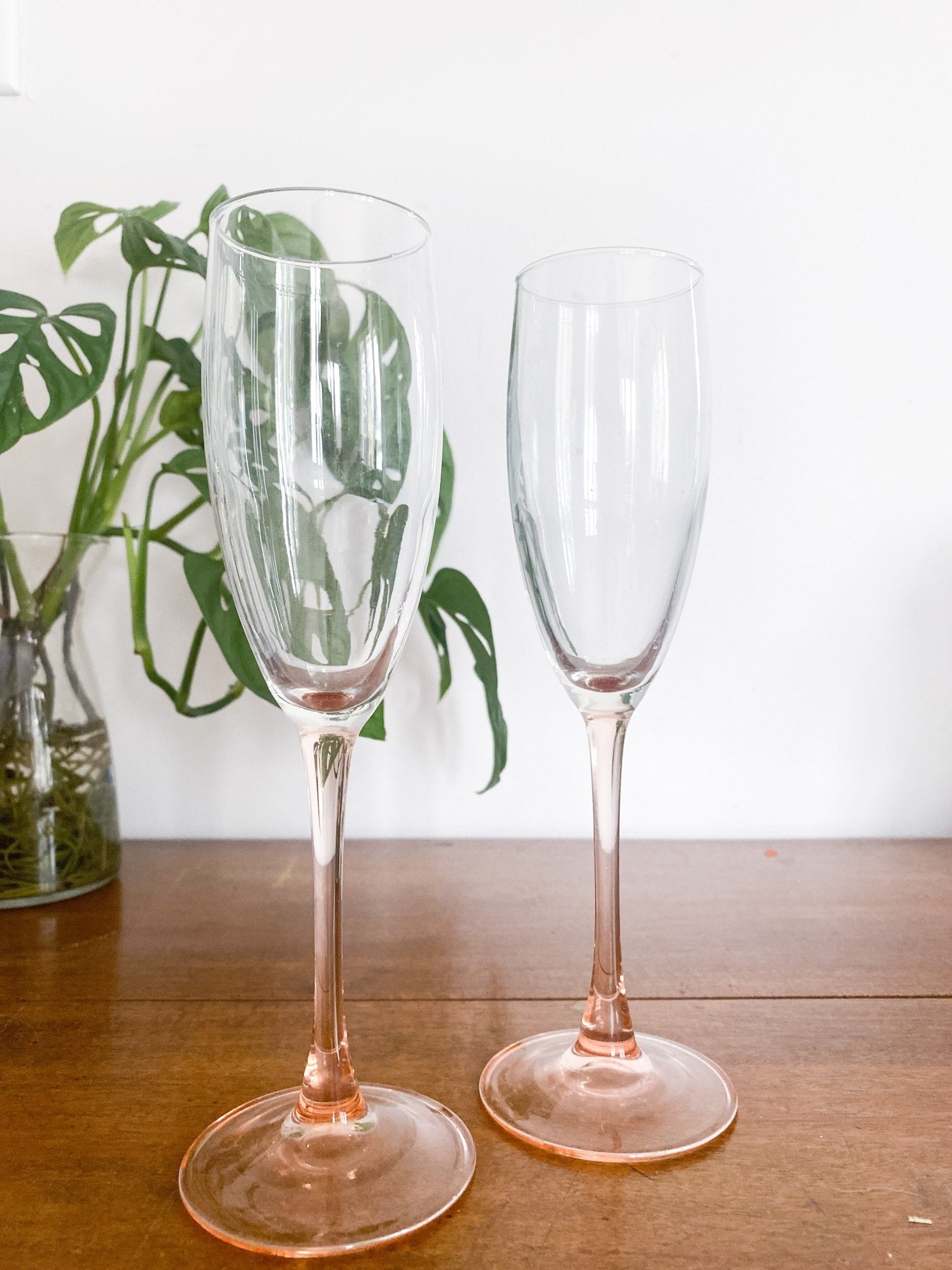 Pink Stemmed Champagne Glasses (Set of 2) - Perth Market