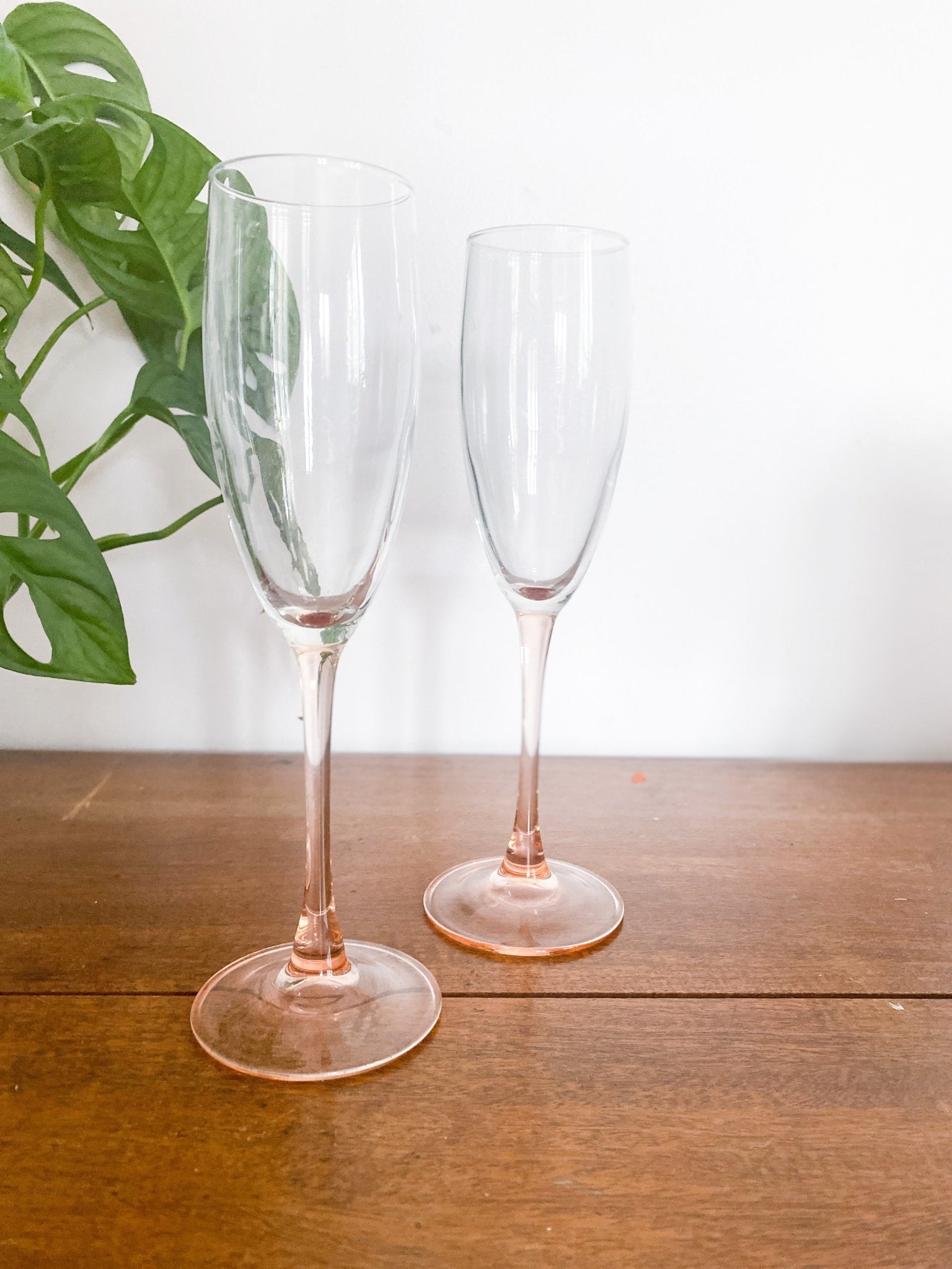 Pink Stemmed Champagne Glasses (Set of 2) - Perth Market