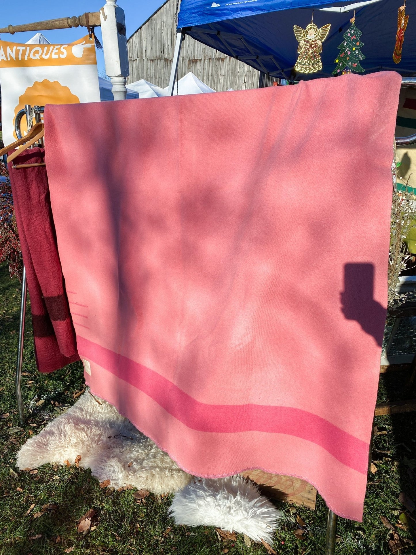 Pink Vintage Hudson Bay Company Point Blanket - Made in England - Perth Market