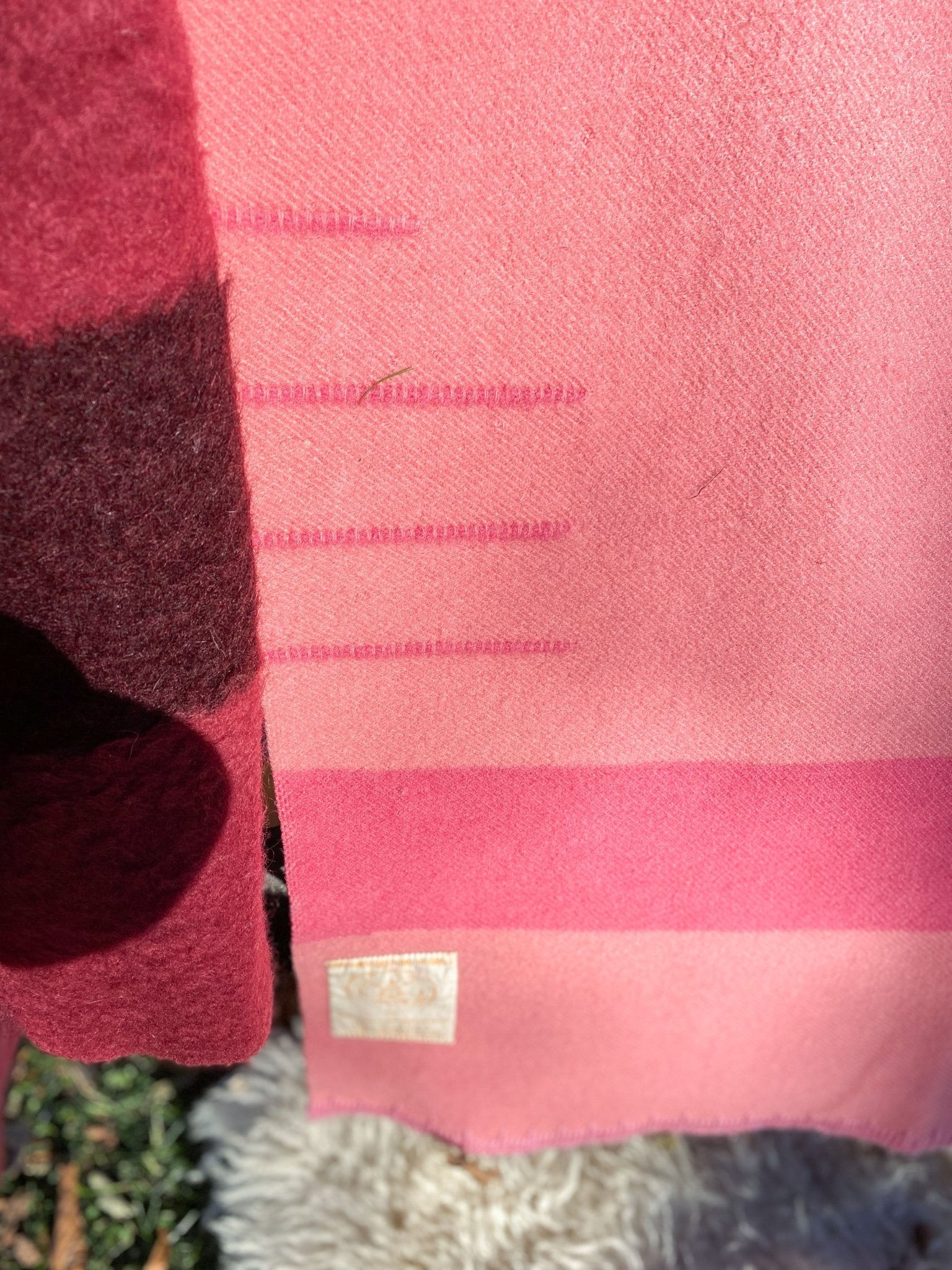 Pink Vintage Hudson Bay Company Point Blanket - Made in England - Perth Market