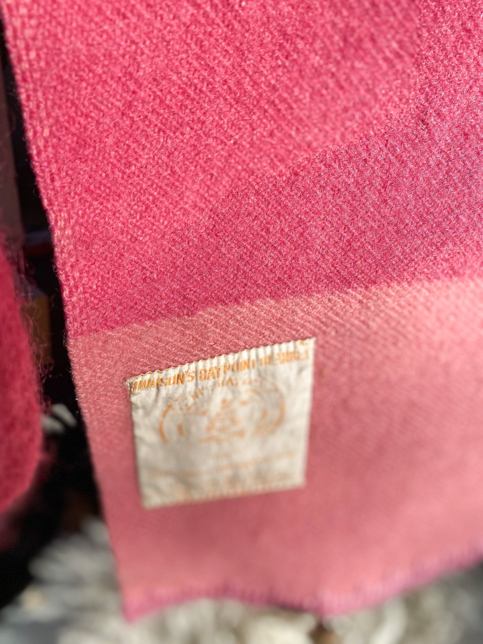 Pink Vintage Hudson Bay Company Point Blanket - Made in England - Perth Market