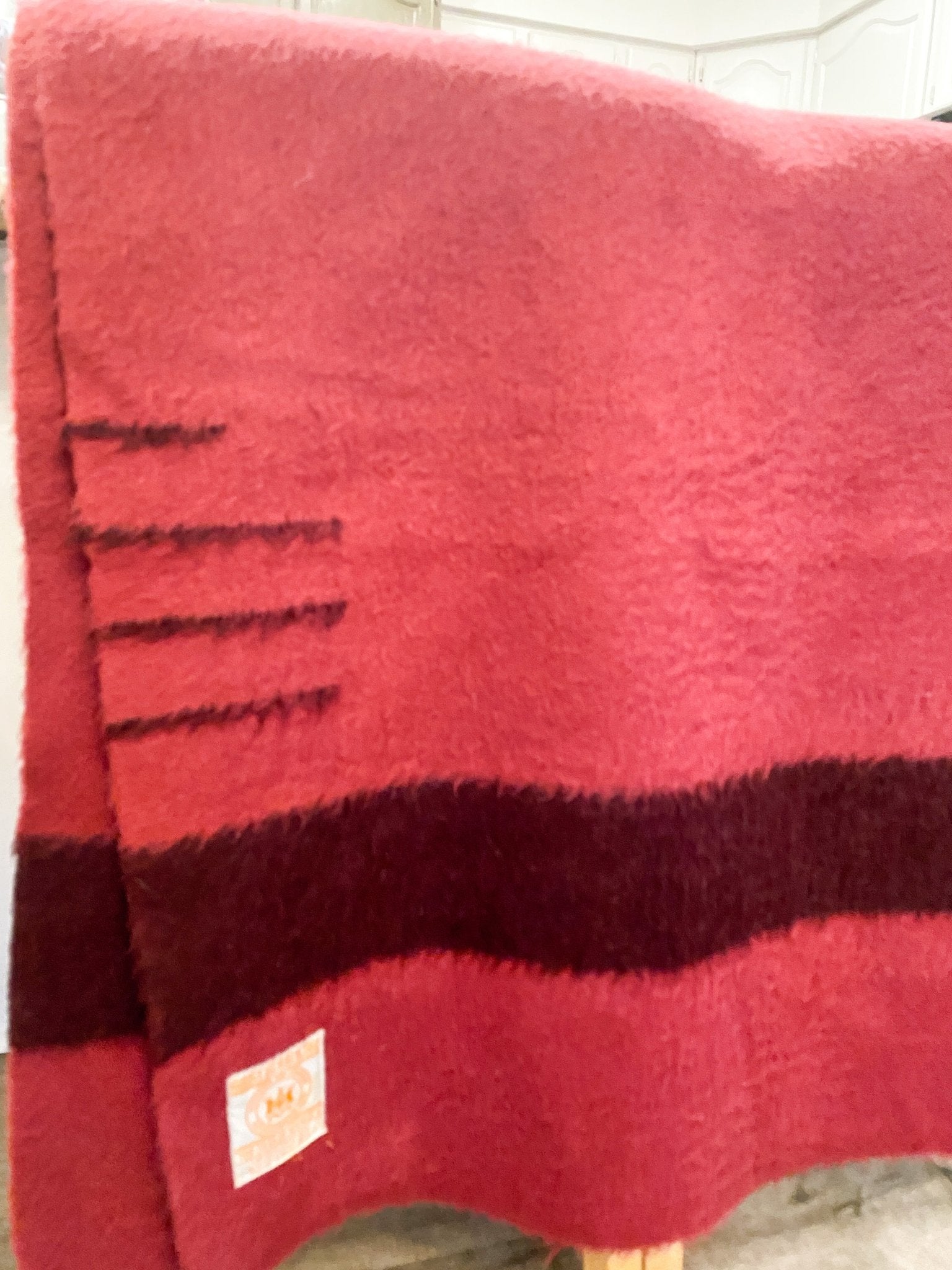 RARE Vintage Hudson Bay Company Burgundy Point Blanket - Made in England - Perth Market