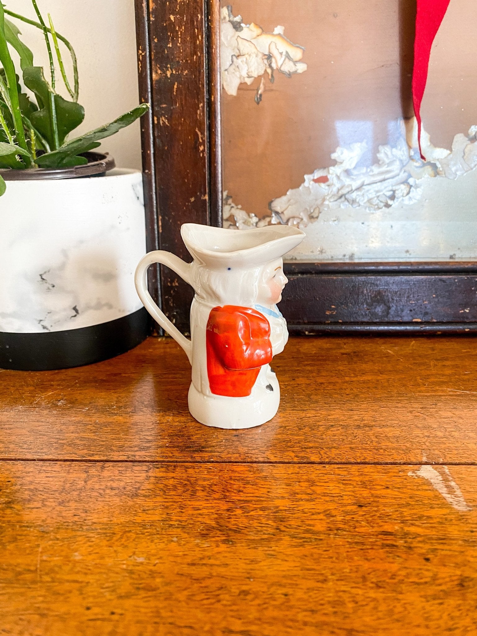 Red and White Toby Jug - Perth Market