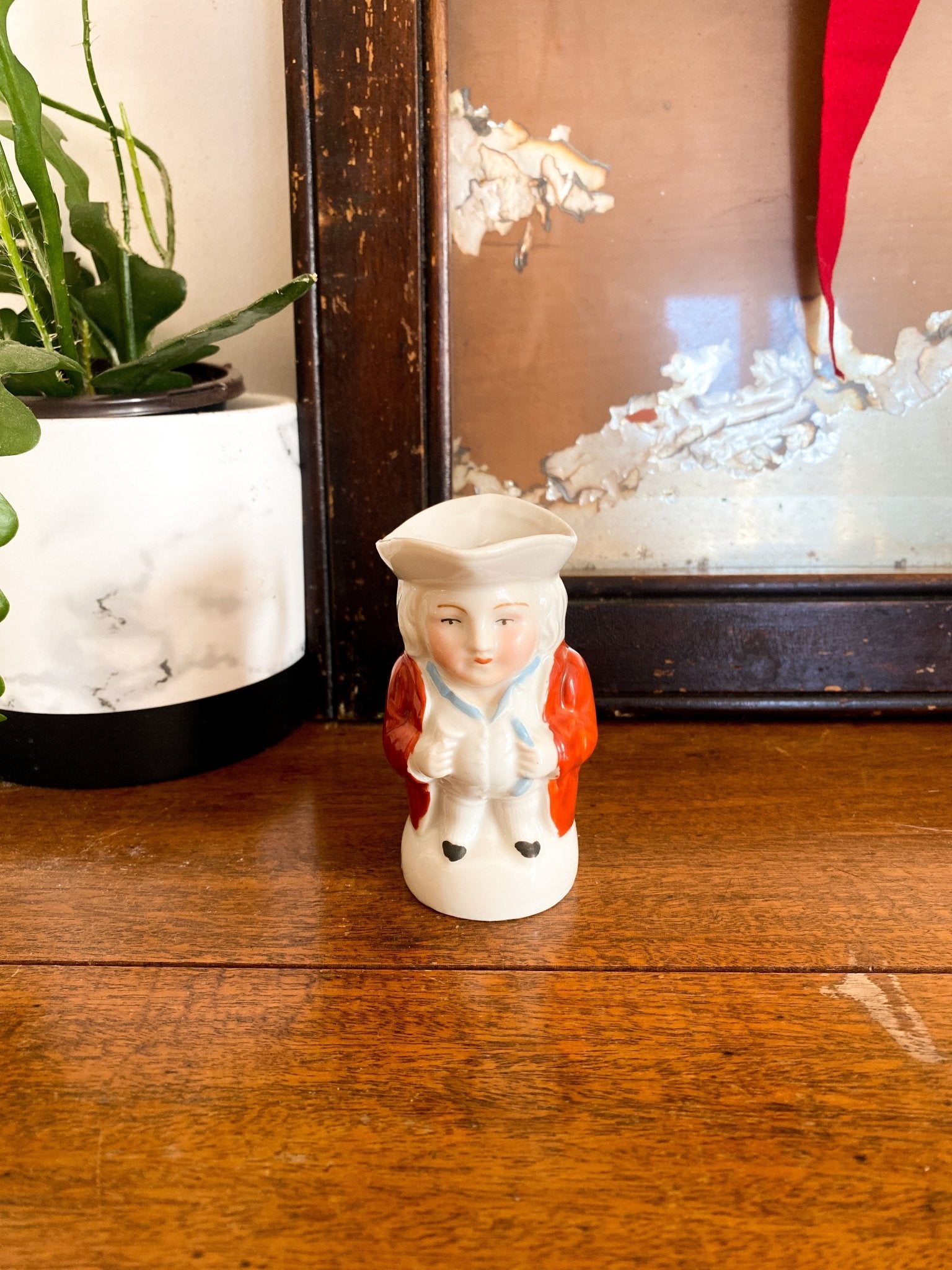 Red and White Toby Jug - Perth Market