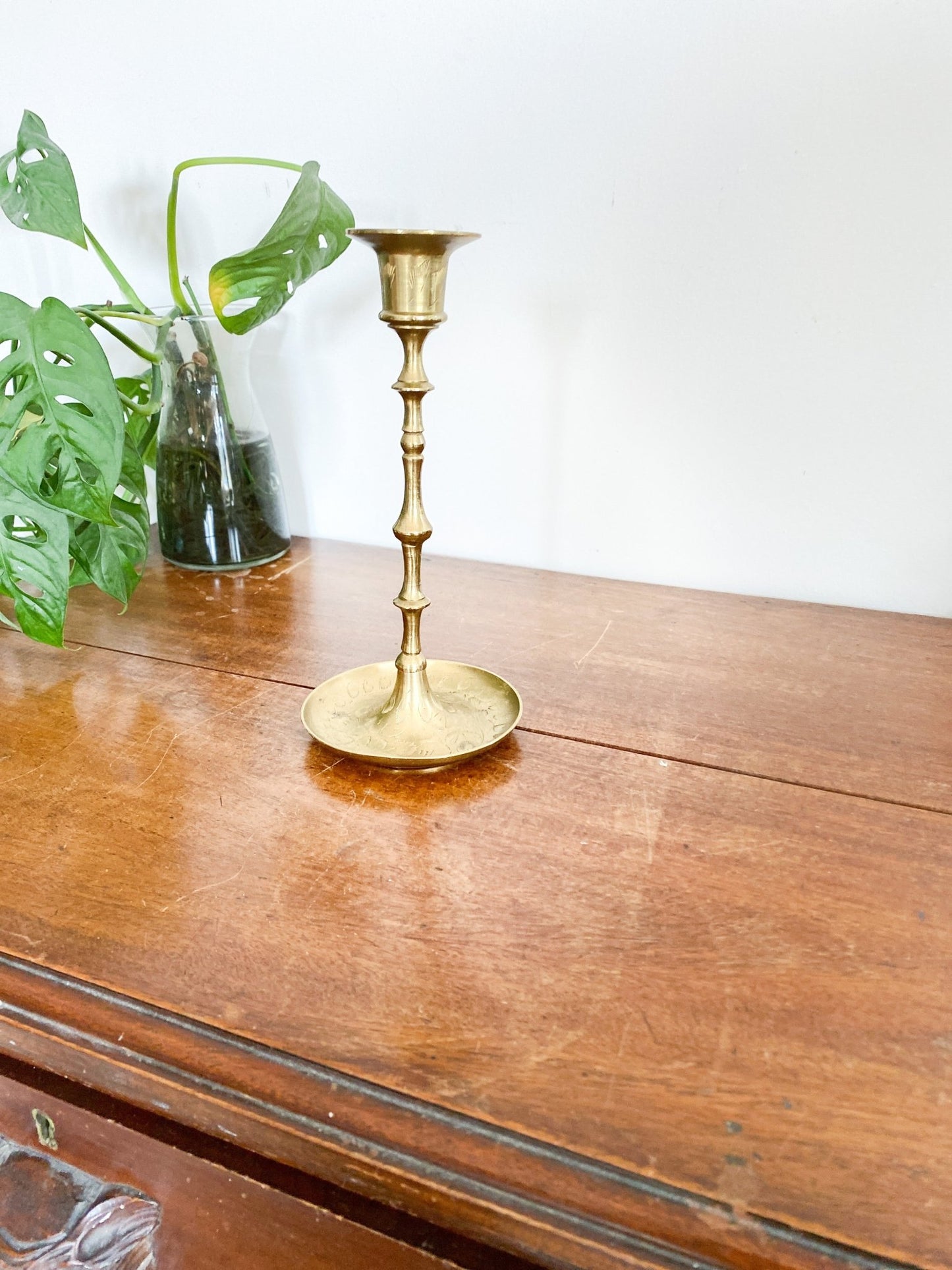 Round Base Brass Candlestick Holder - Perth Market