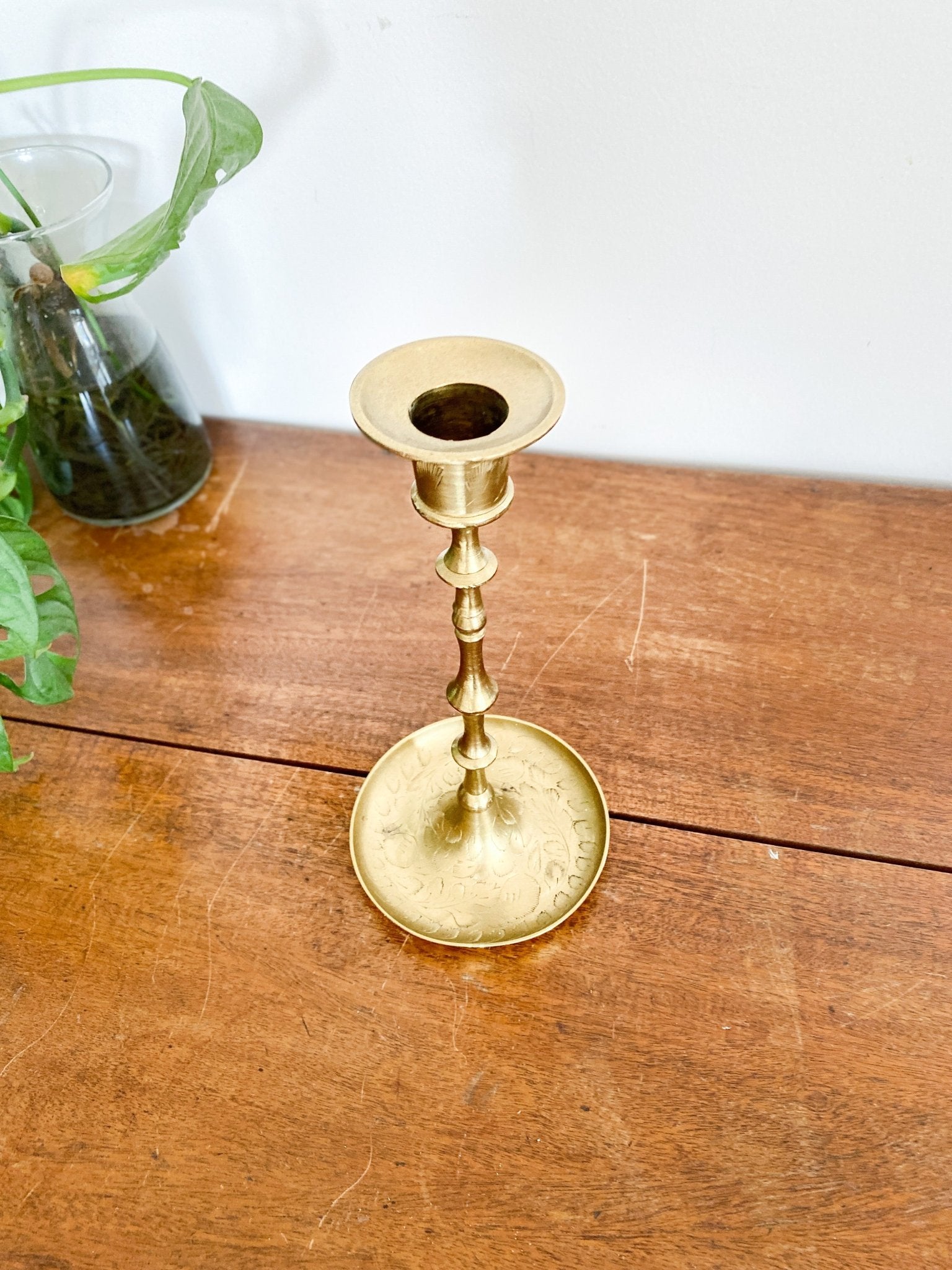 Round Base Brass Candlestick Holder - Perth Market