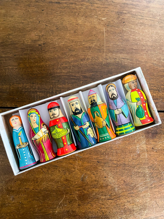 Russian Nativity Scene Wooden Ornaments - Perth Market