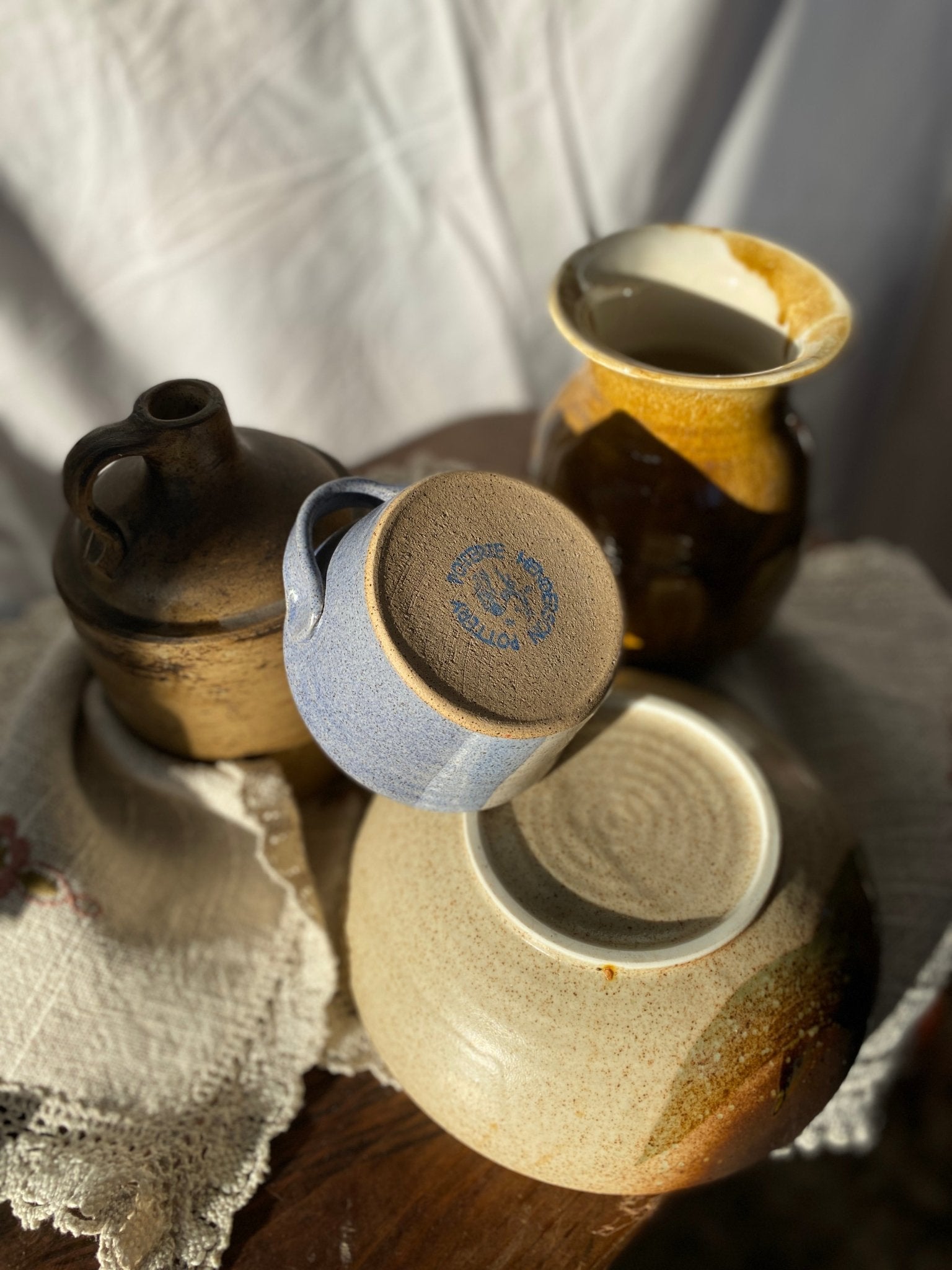 Satin Glazed Brown Pottery Vase - Perth Market