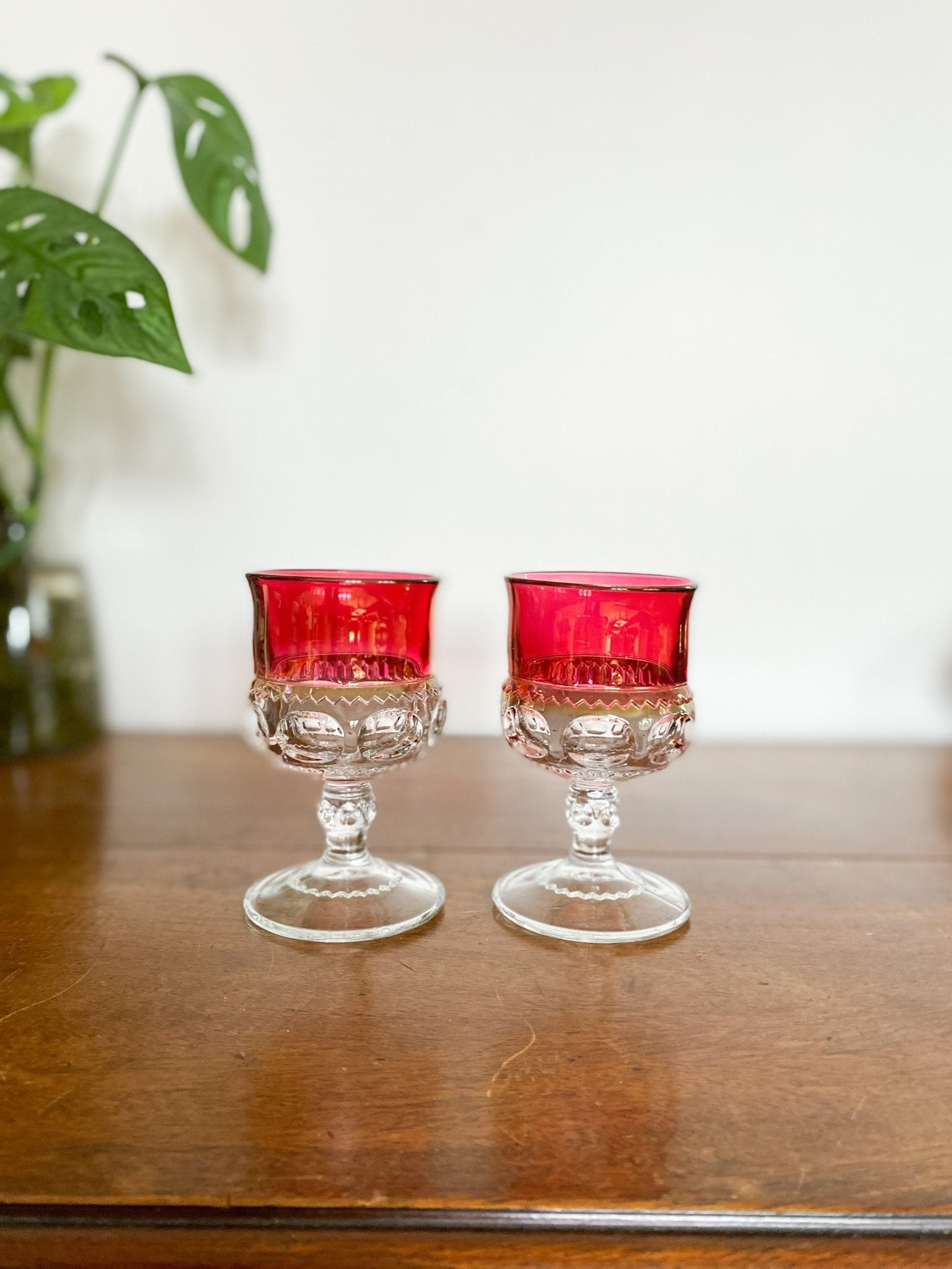 Set of 2 Ruby Bavarian Wine Glasses - Perth Market