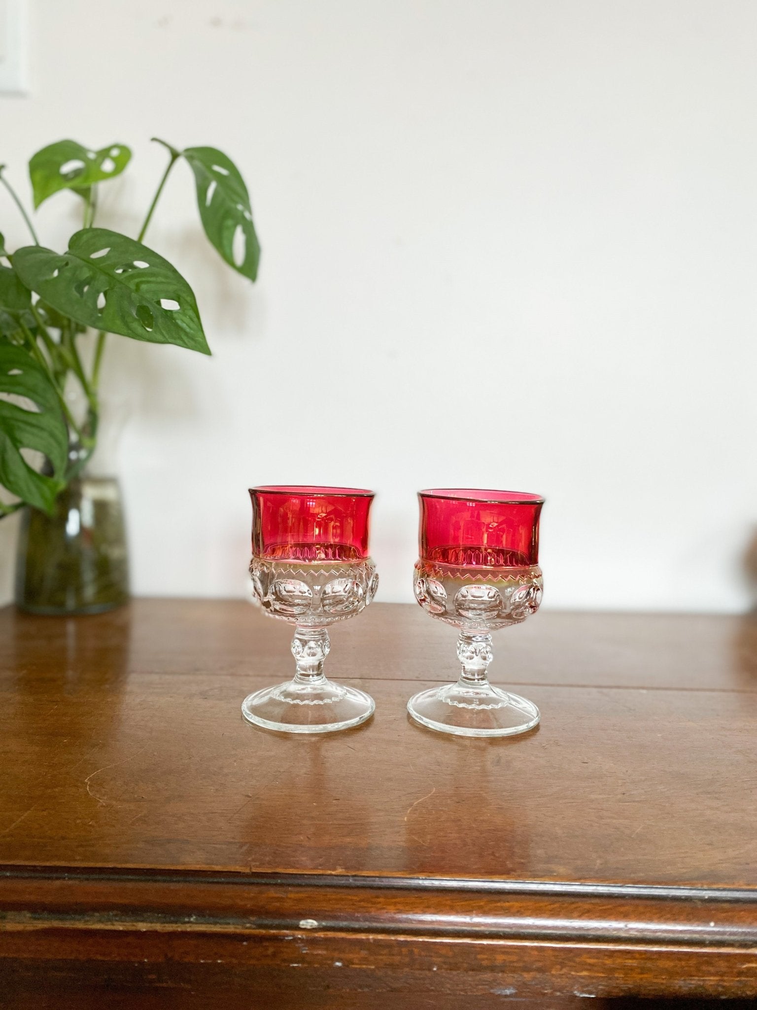 Set of 2 Ruby Bavarian Wine Glasses - Perth Market