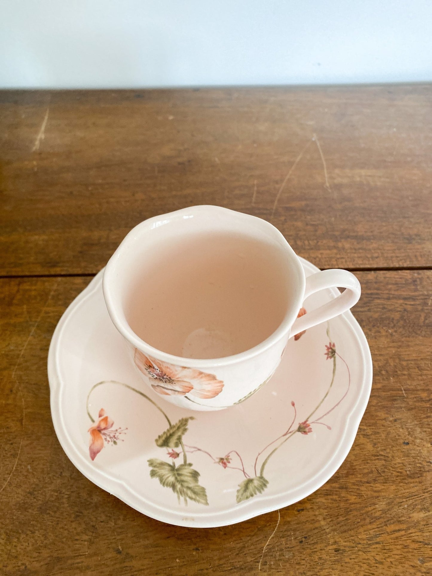 Set of Mikasa Tea Cup + Saucer, in pattern Rondo "Oriental Poppy" by Diane Love - Perth Market