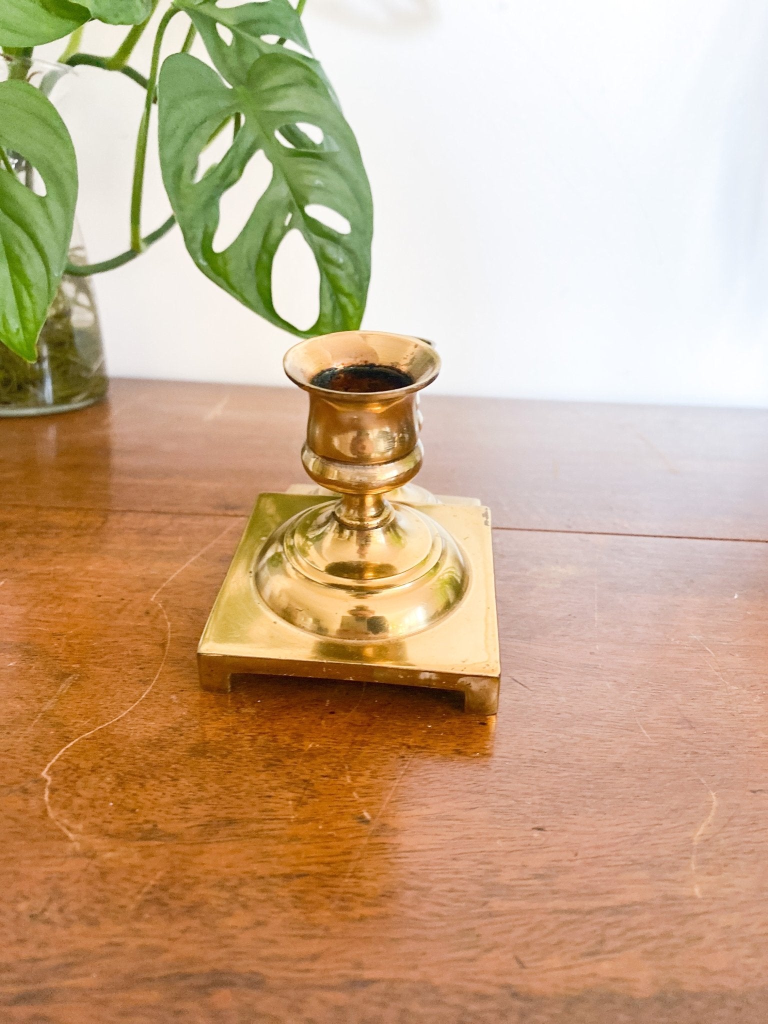 Short Faux Brass Candlestick Holders (Set) - Perth Market