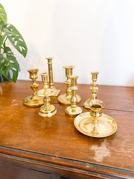 Short Stem Solid Brass Candlestick - Perth Market