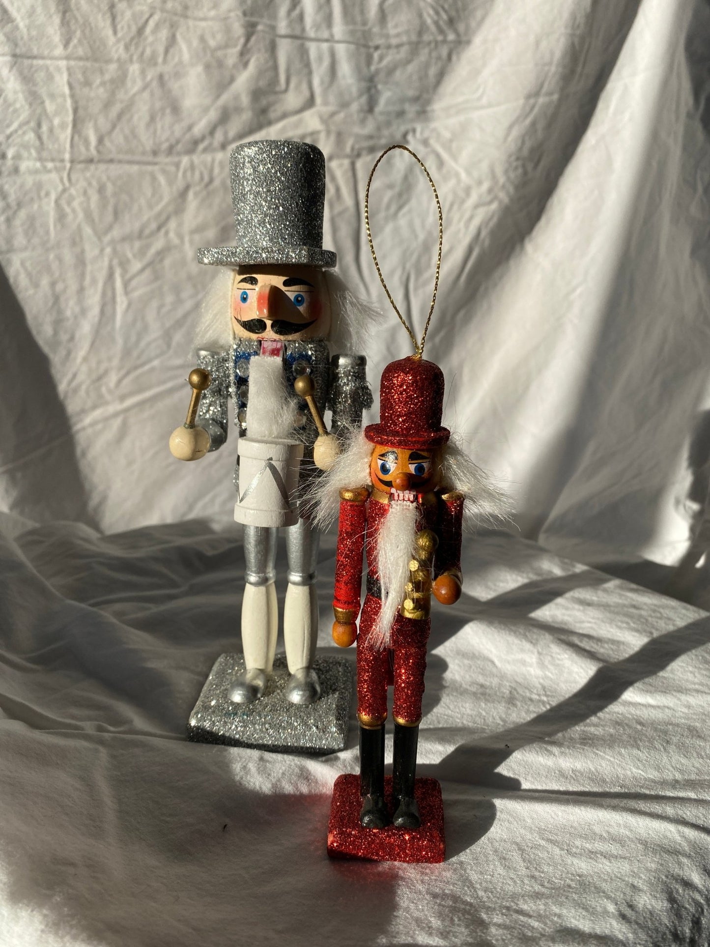 Silver Wooden Nutcracker with Drum - Perth Market