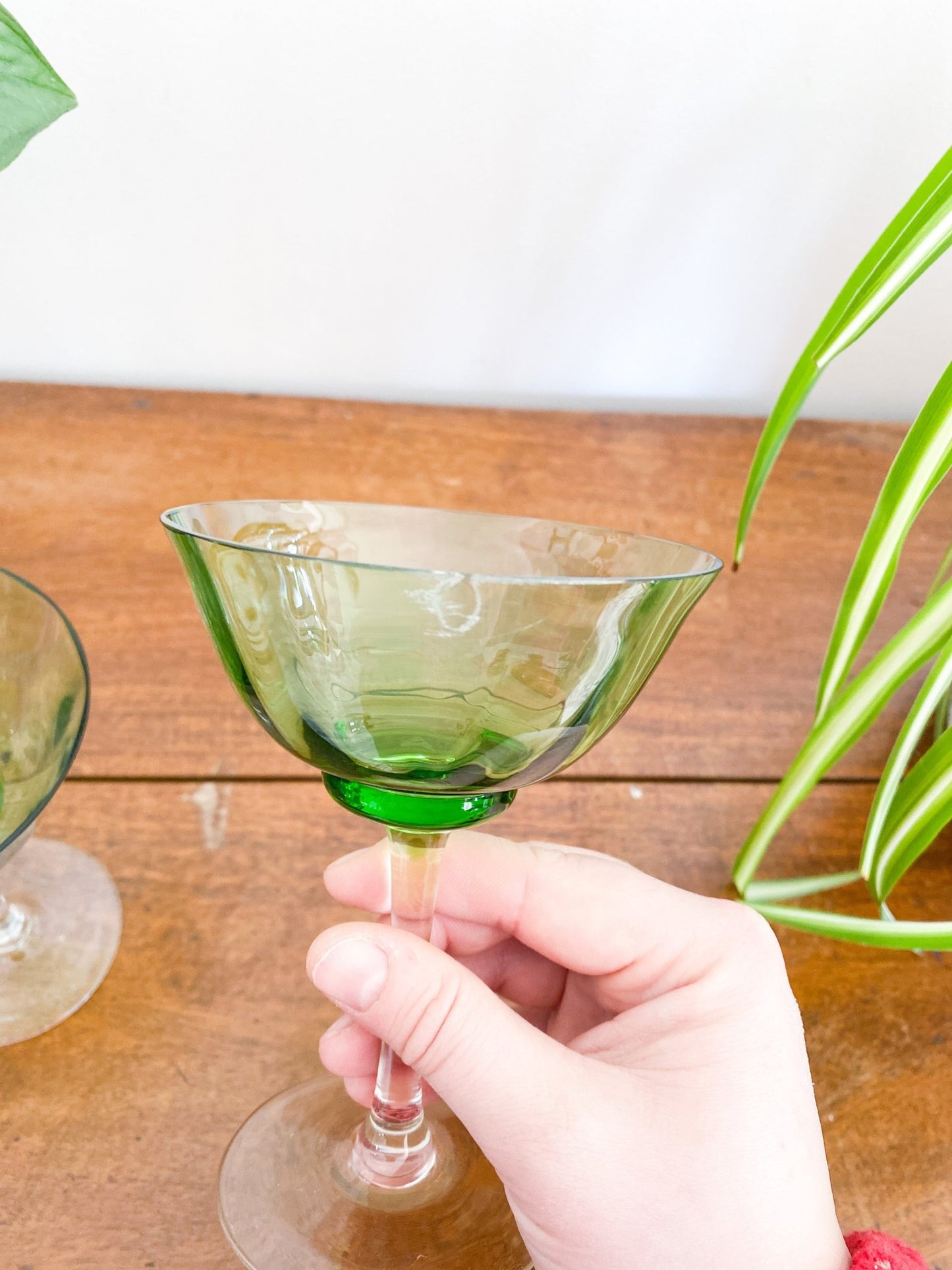 Small Green Champagne Glasses (Set of 2) - Perth Market