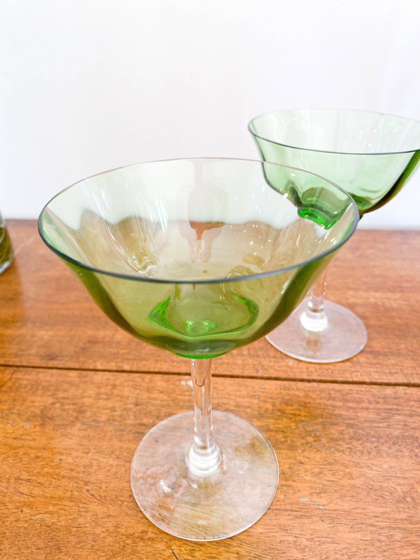 Small Green Champagne Glasses (Set of 2) - Perth Market