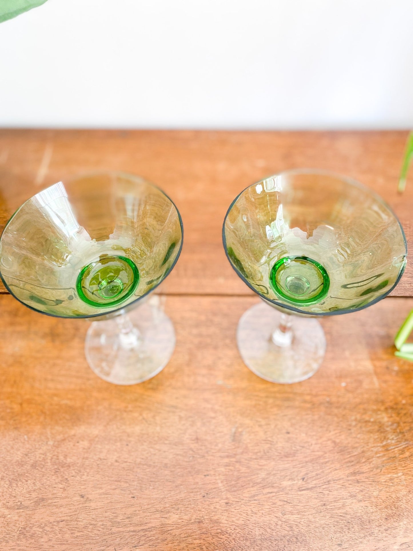 Small Green Champagne Glasses (Set of 2) - Perth Market