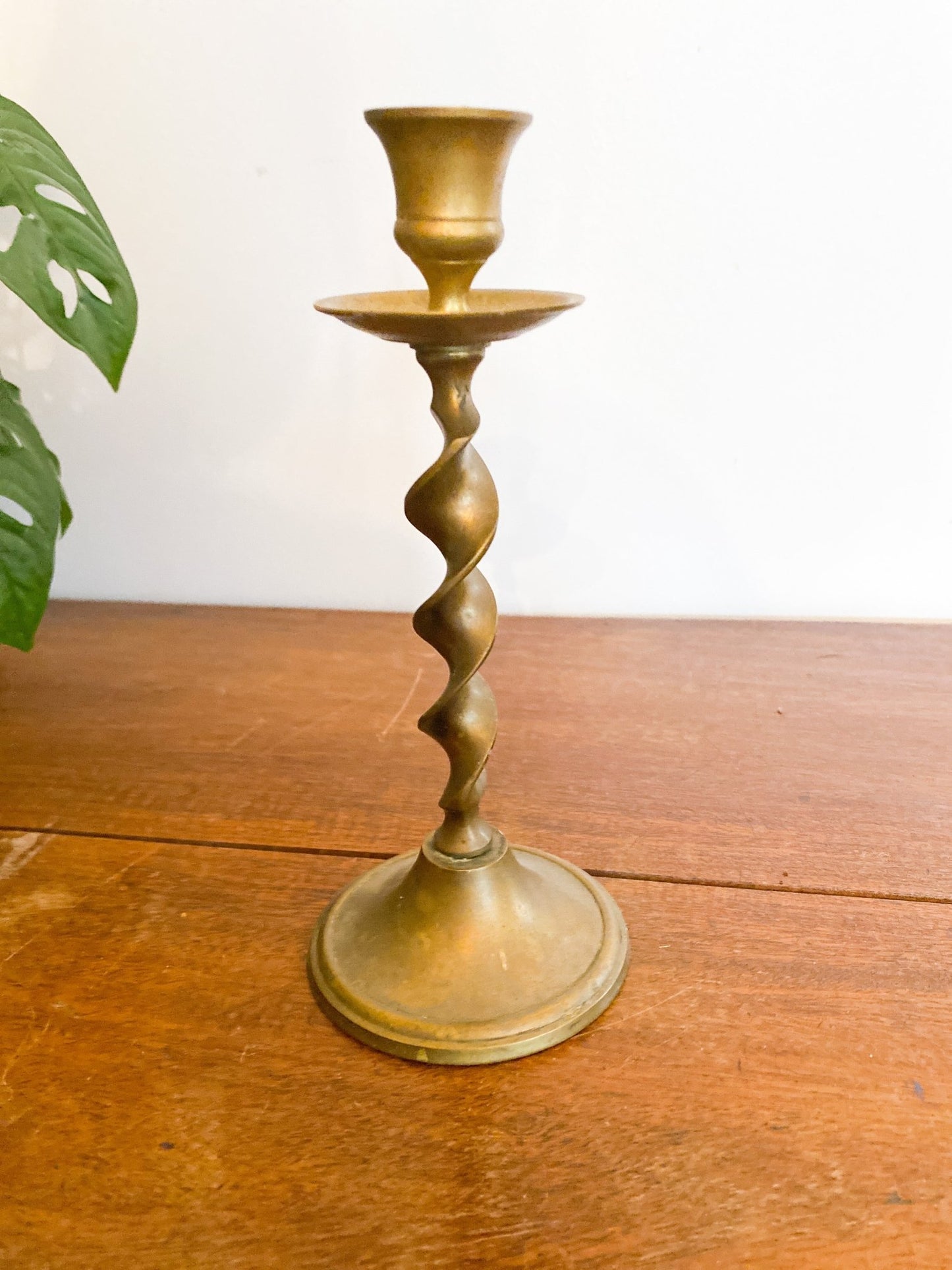 Solid Brass Barley Twist Candlestick Holder - Perth Market