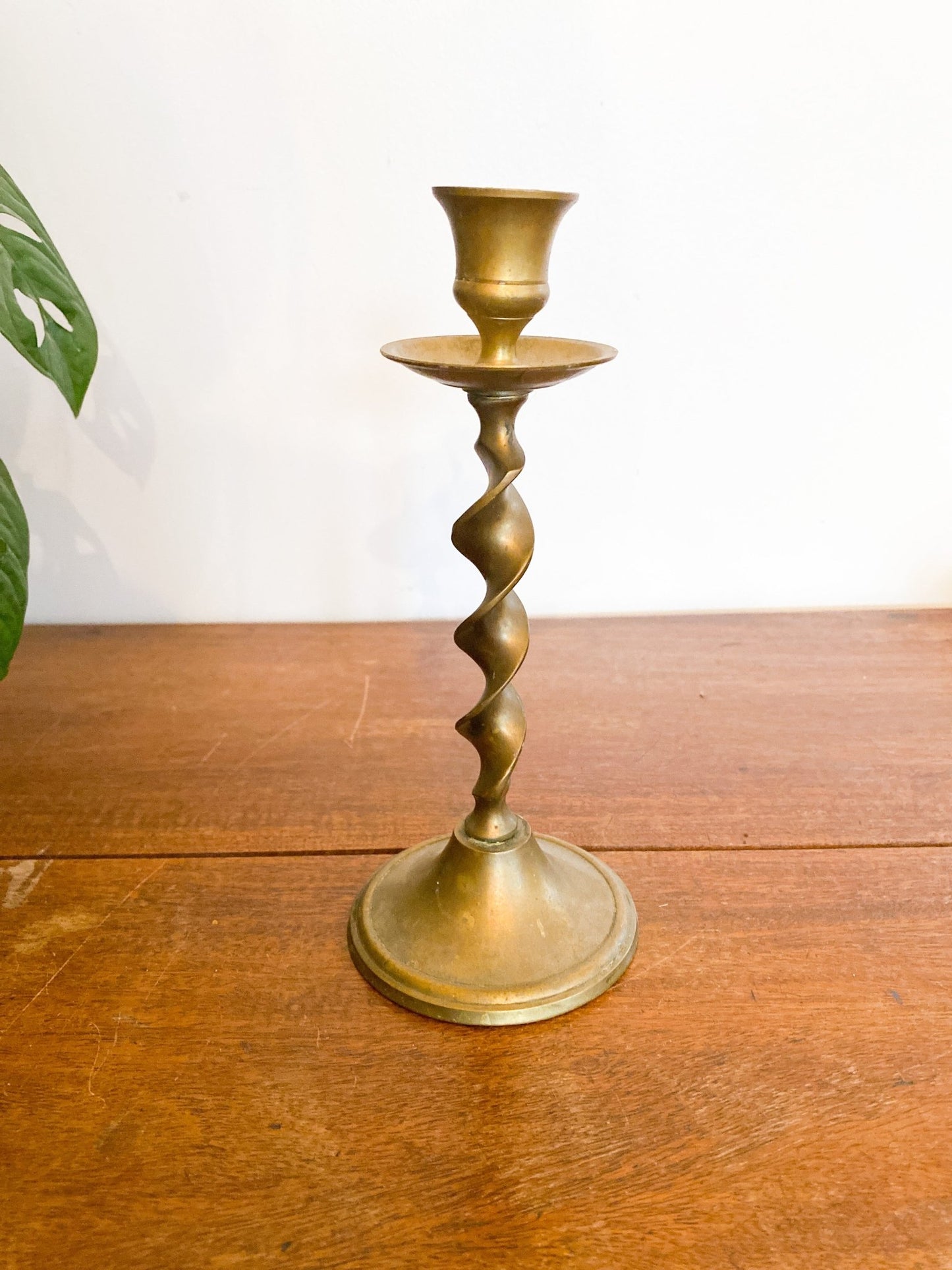 Solid Brass Barley Twist Candlestick Holder - Perth Market