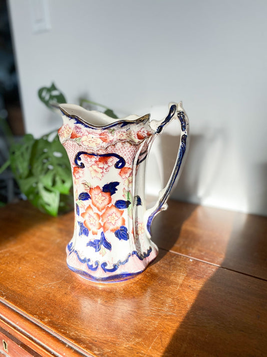 Stunning Antique Pitcher with Royal Blue & Deep Orange Embelishments - Perth Market