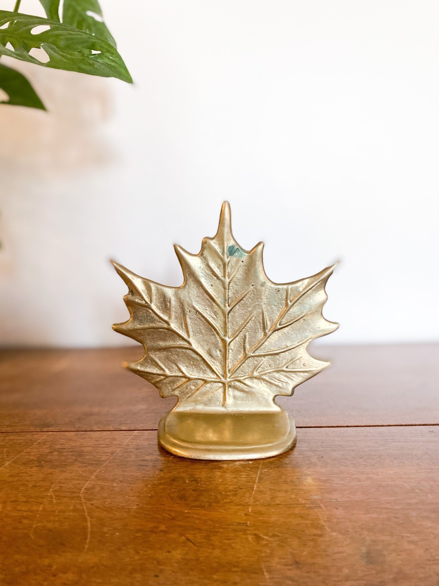 Vintage Brass Maple Leaf Bookend - Perth Market