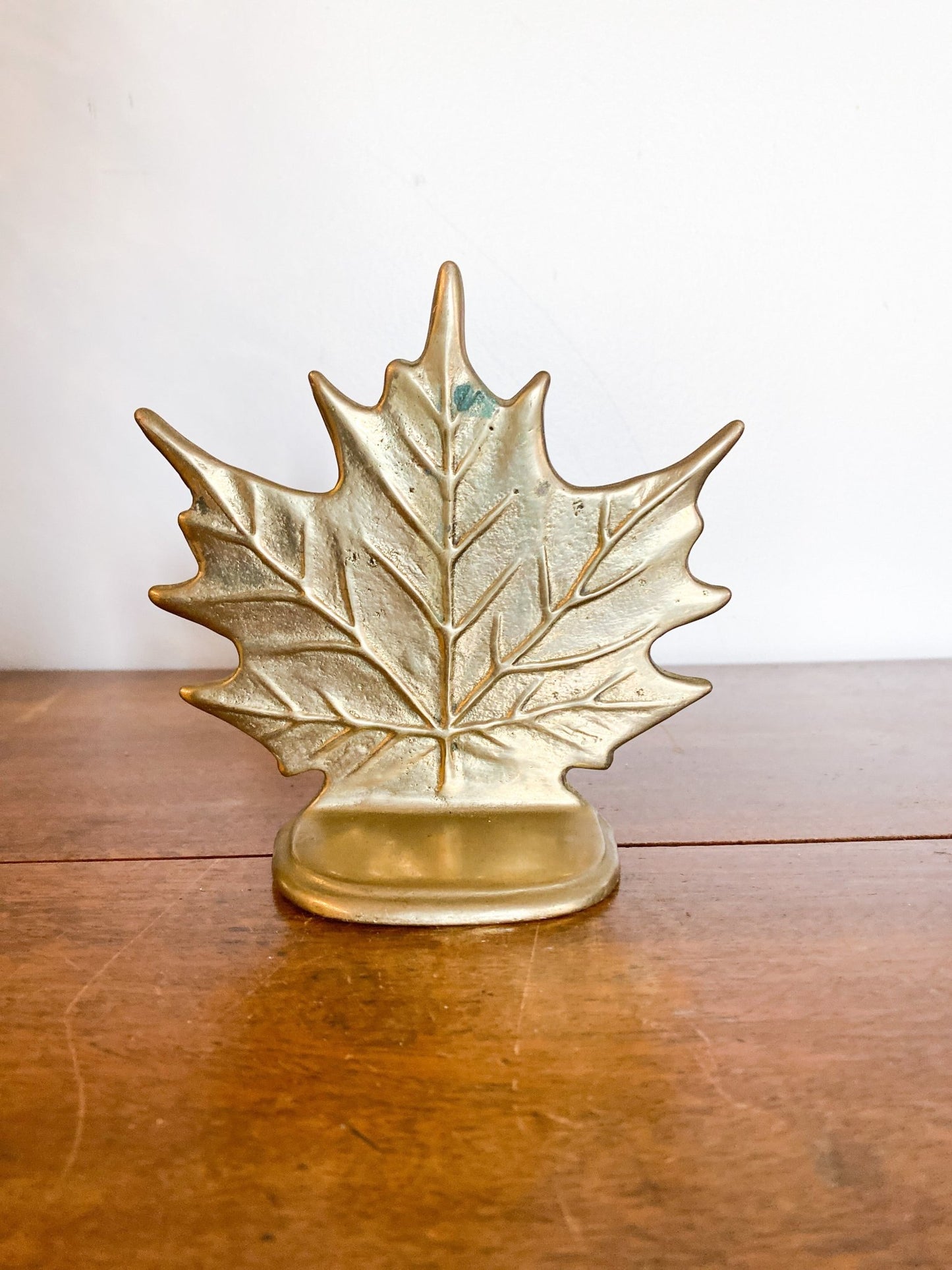 Vintage Brass Maple Leaf Bookend - Perth Market