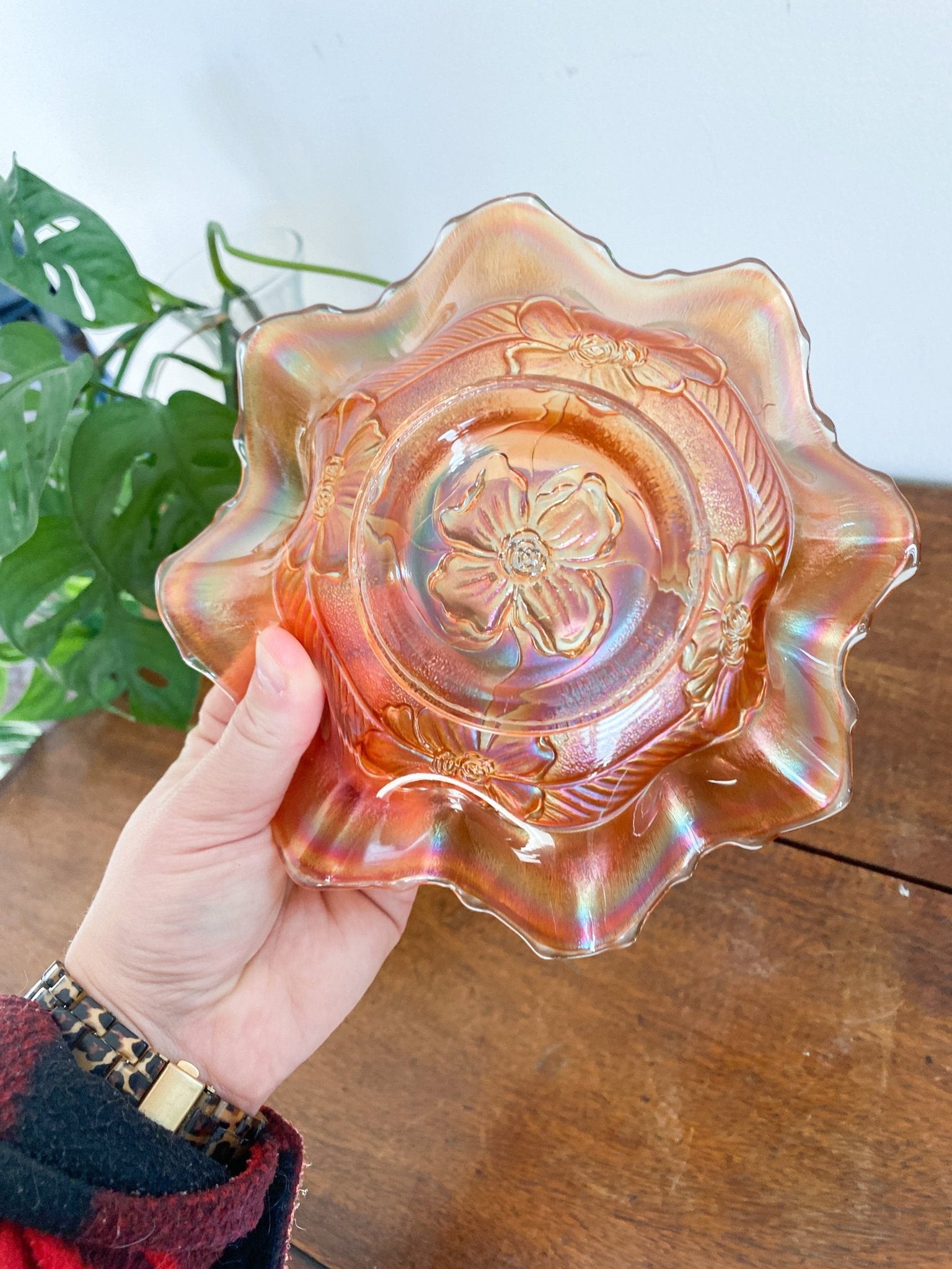 Vintage Carnival Glass Snack Bowl - Perth Market