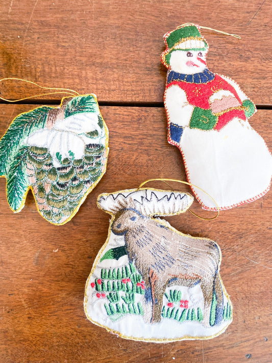 Vintage Hand-Embroidered Eaton's Canada Ornaments - Perth Market