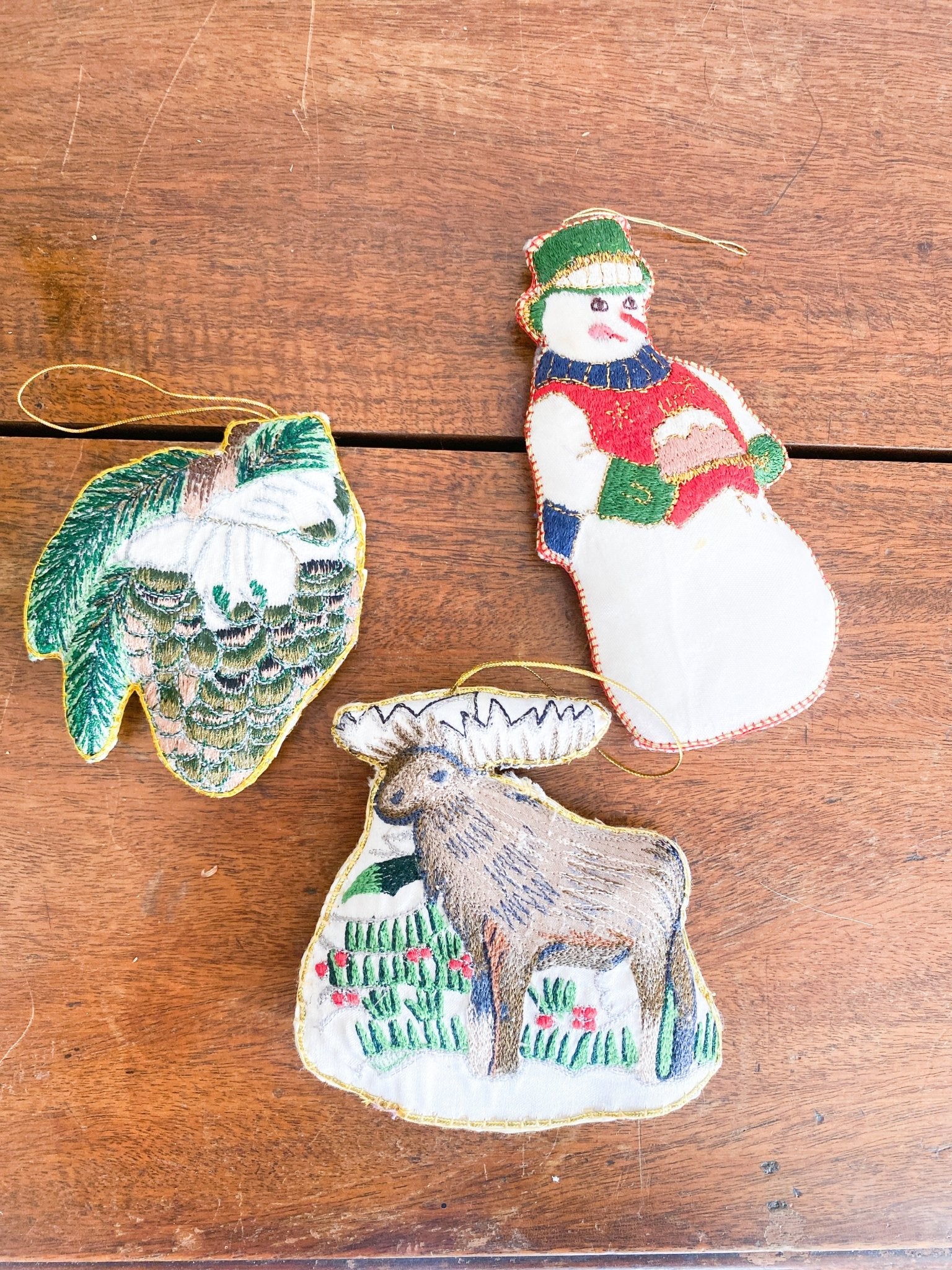 Vintage Hand-Embroidered Eaton's Canada Ornaments - Perth Market