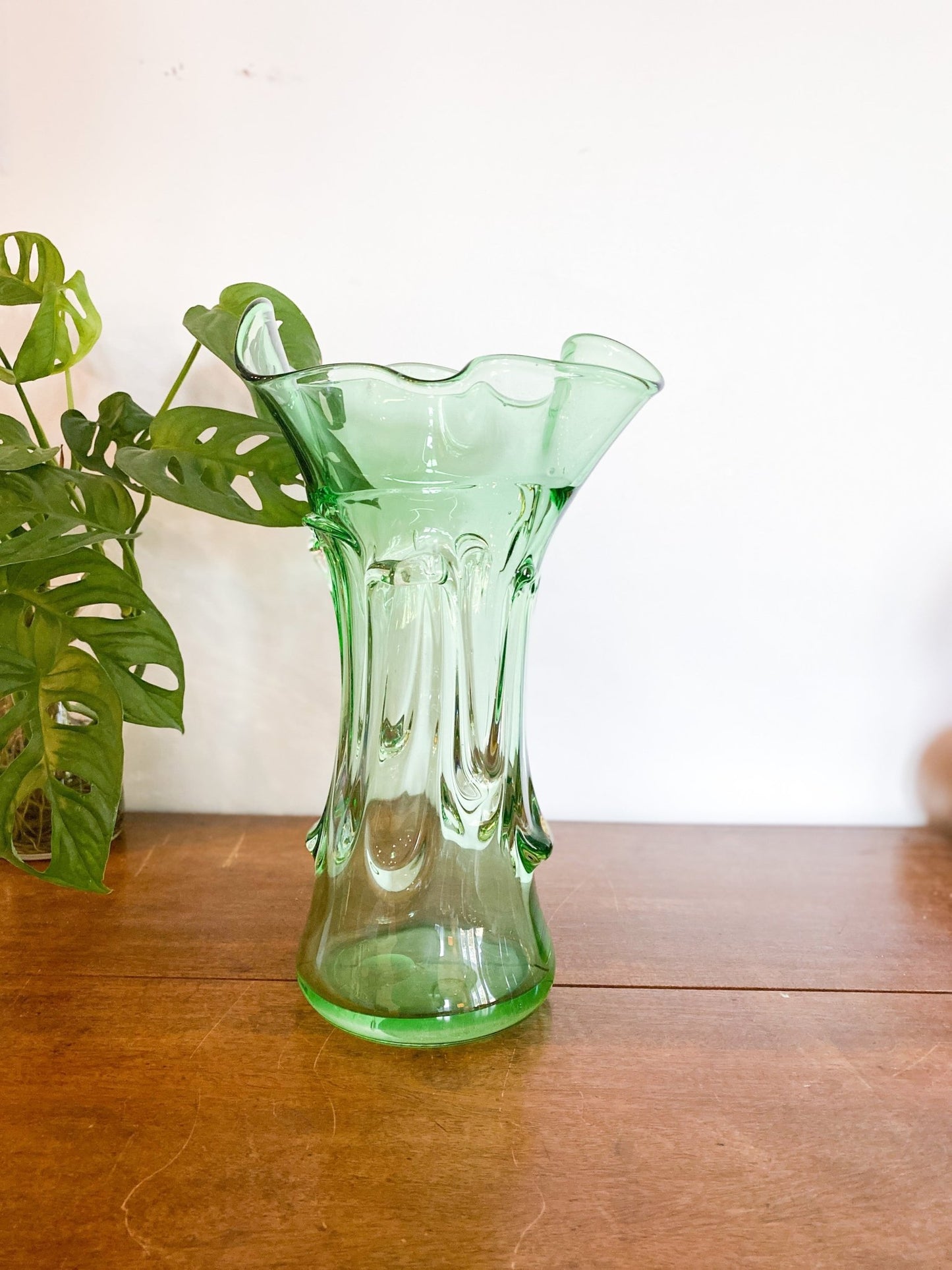 Vintage MCM Swung Glass Large Vase - Perth Market