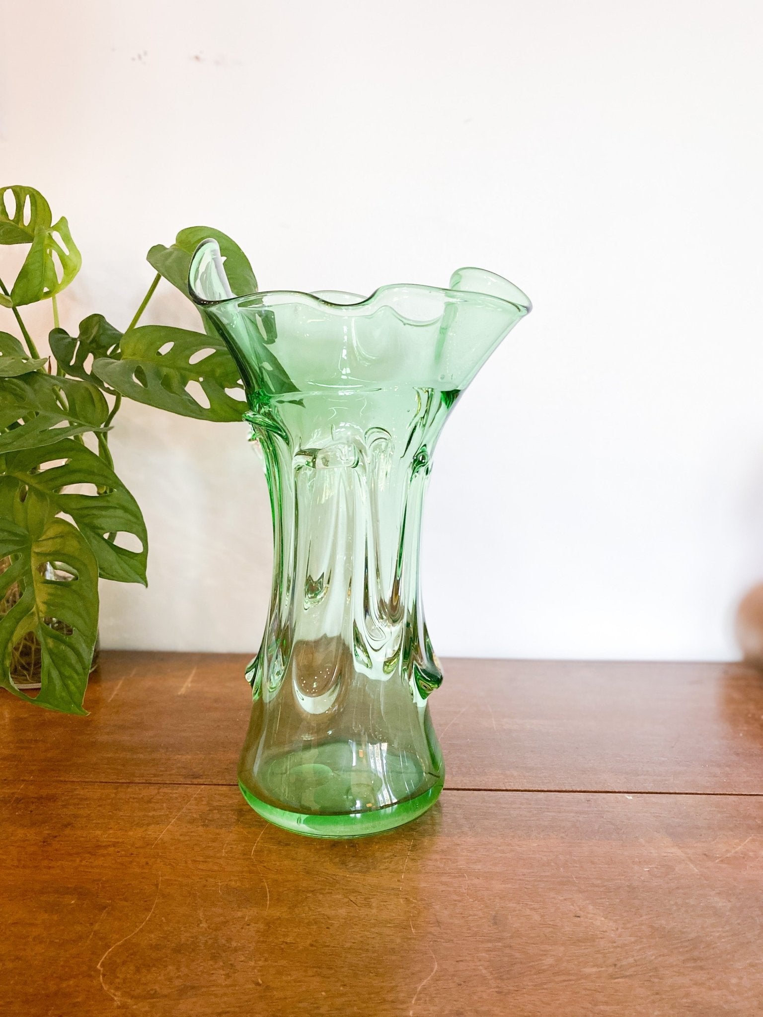 Vintage MCM Swung Glass Large Vase - Perth Market