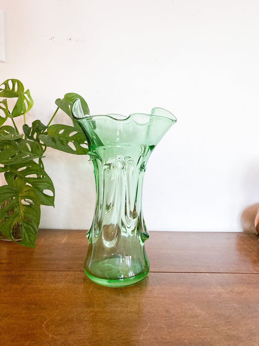 Vintage MCM Swung Glass Large Vase - Perth Market