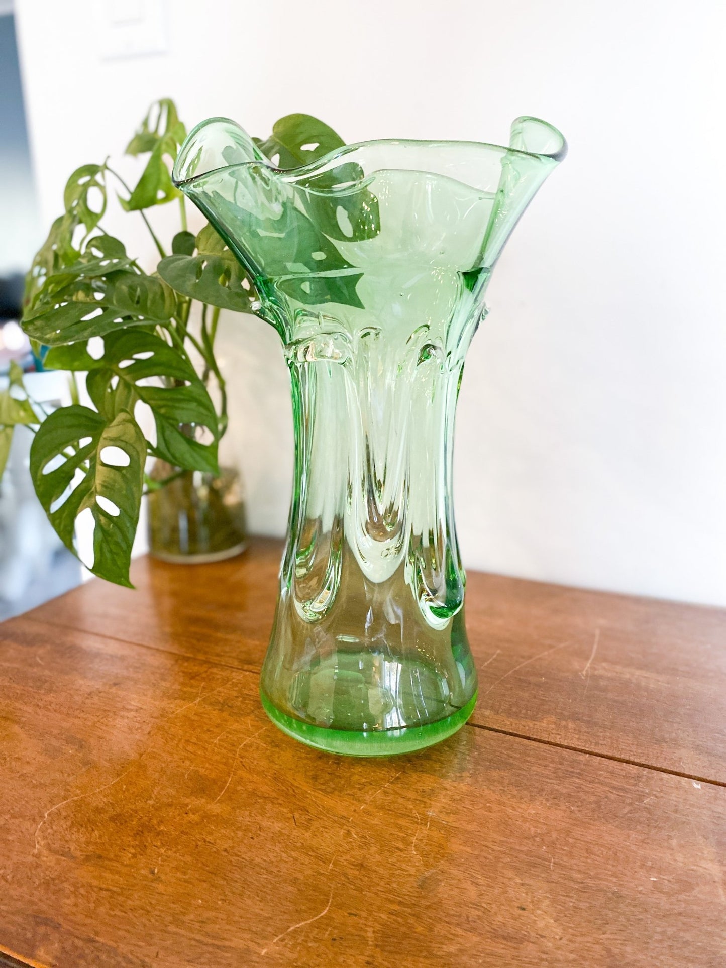 Vintage MCM Swung Glass Large Vase - Perth Market