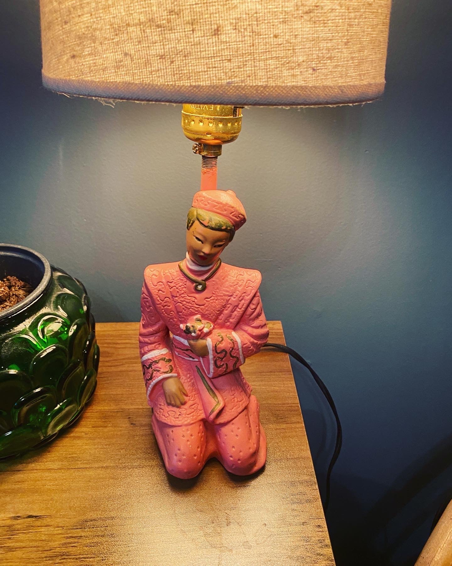 Vintage Pink Asian Side Table Lamps - Perth Market