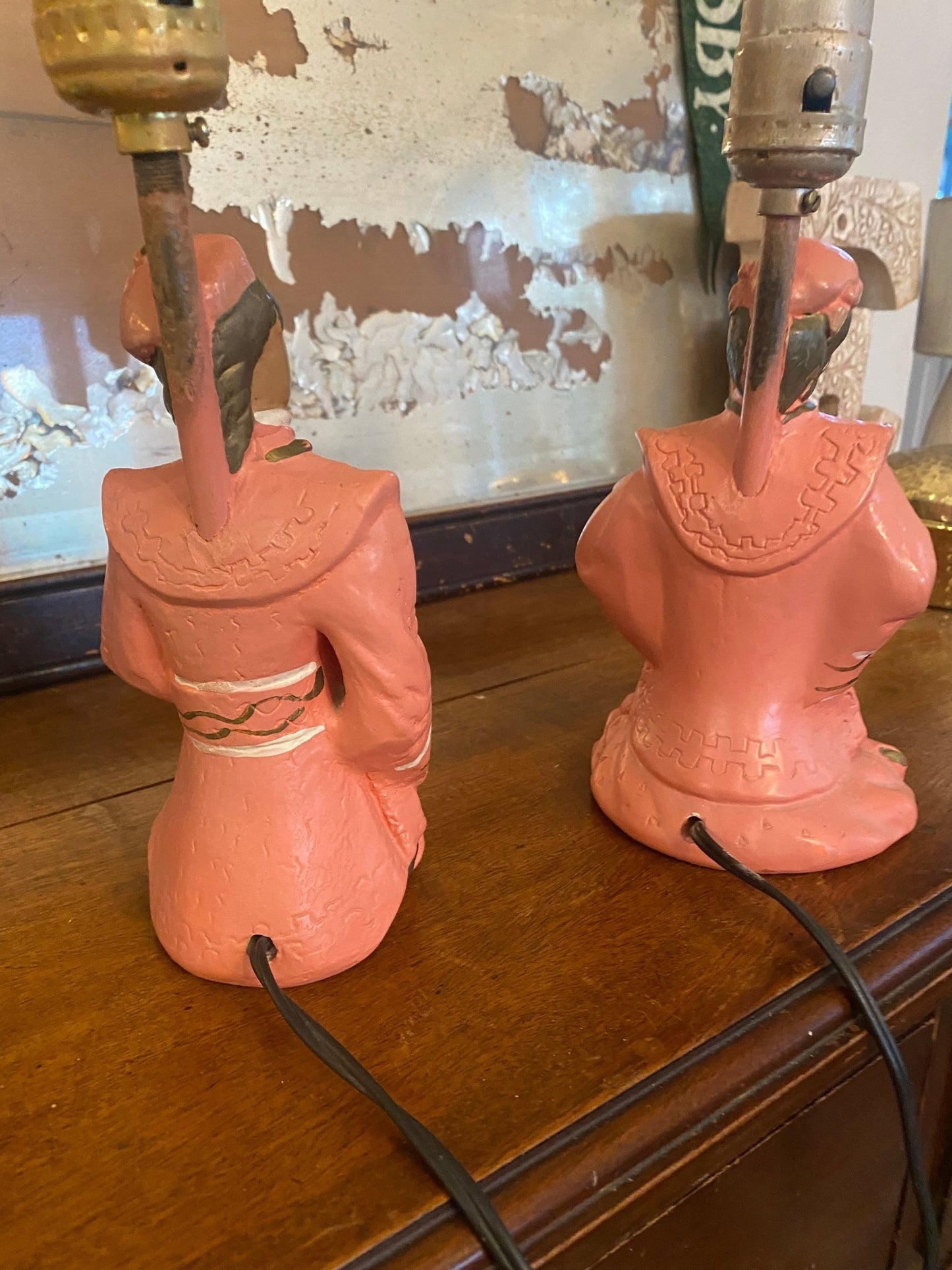 Vintage Pink Asian Side Table Lamps - Perth Market